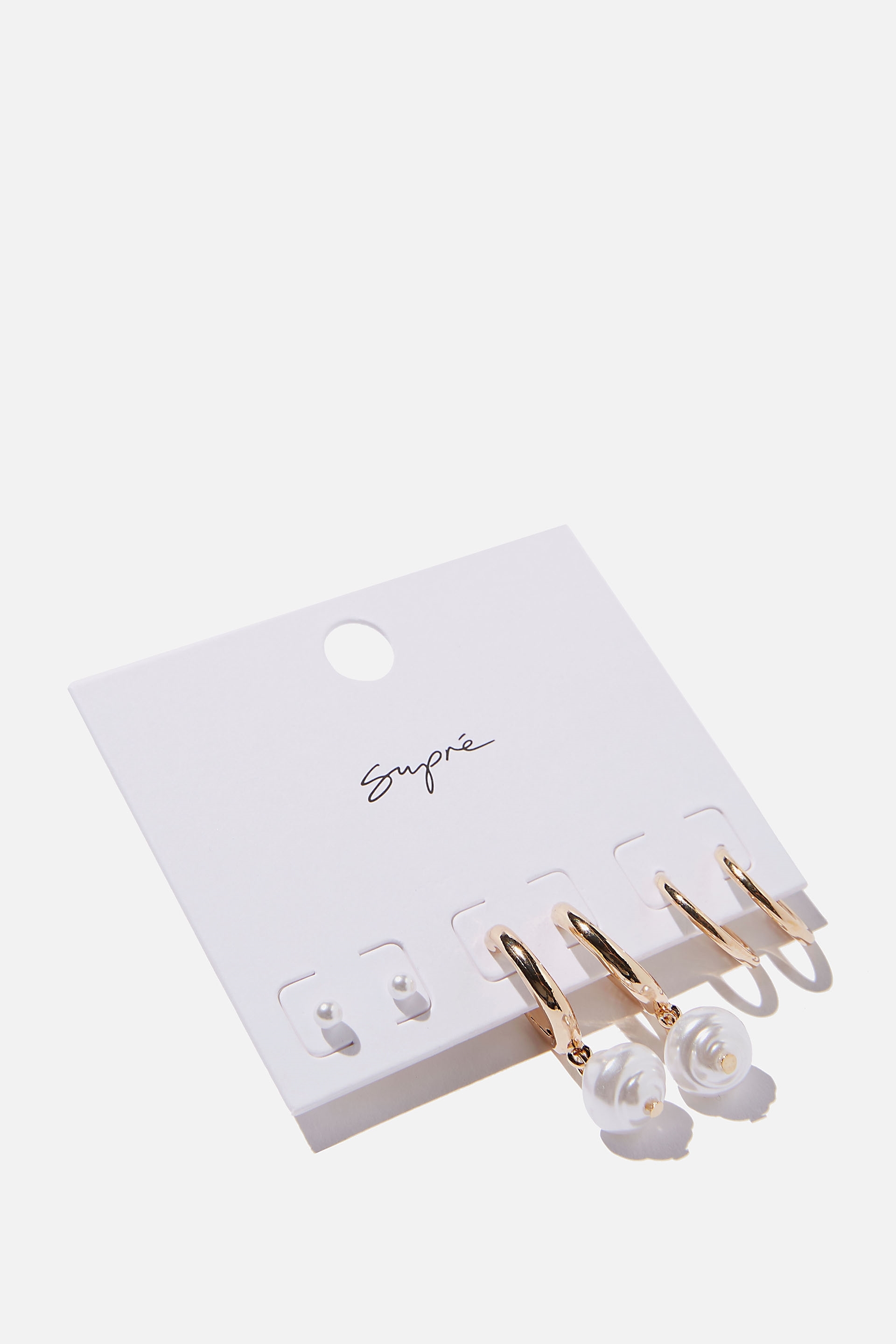 Supré - Pia Pearl Earring Pack - Gold