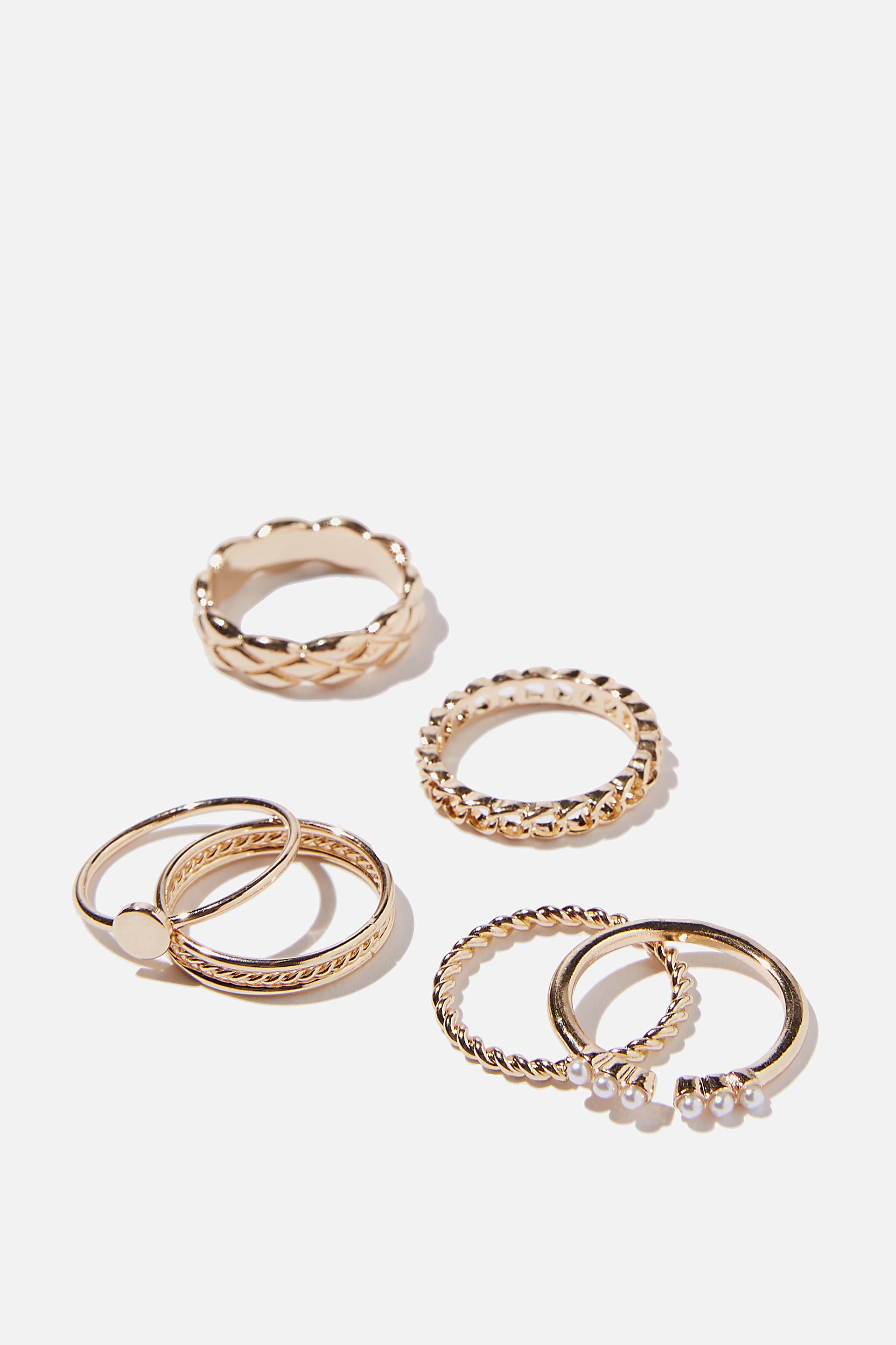 Supré - Pia Pearl Ring Pack - Gold