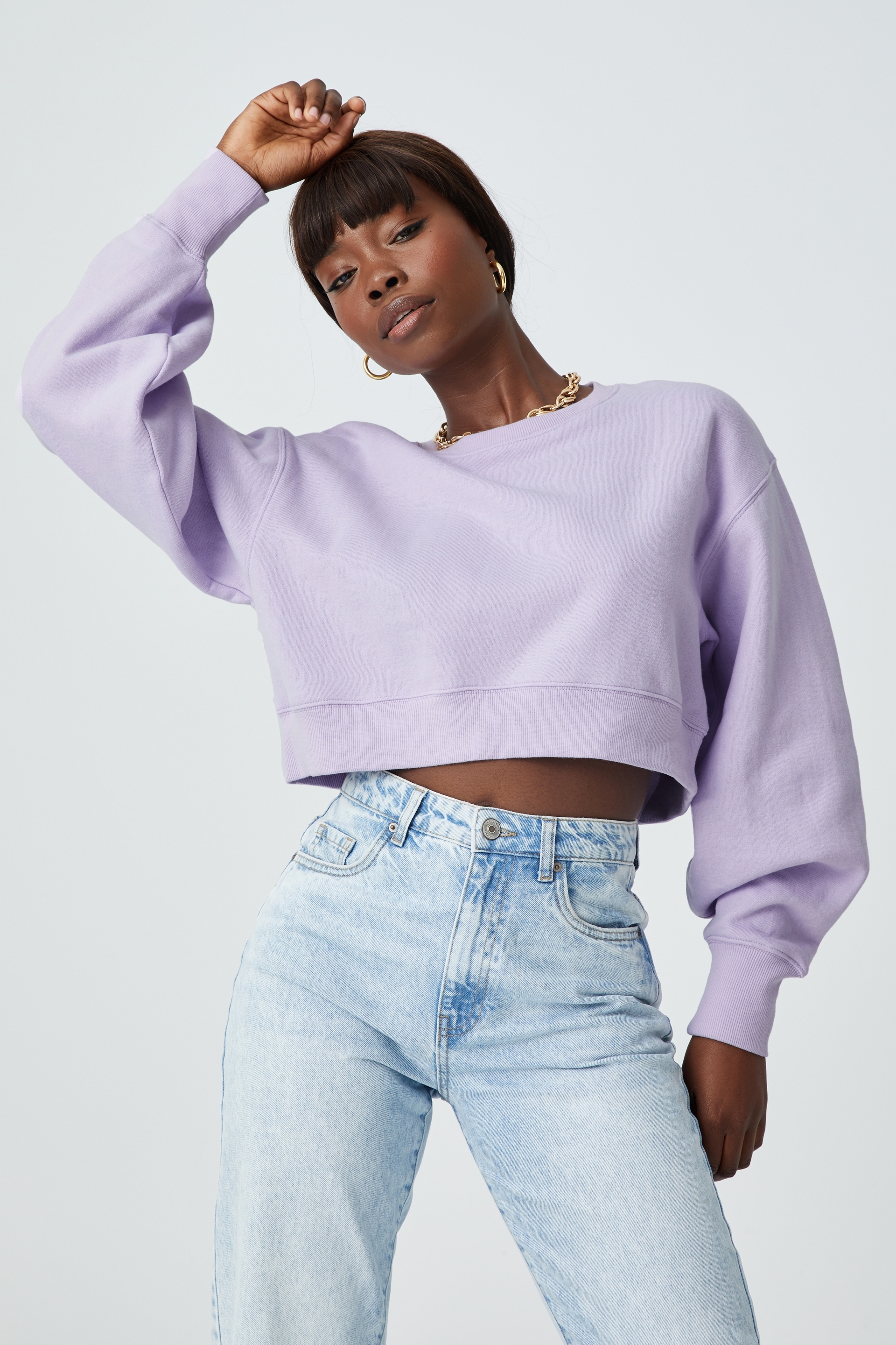 Supré - Louisa Cropped Jumper - Fairy lilac