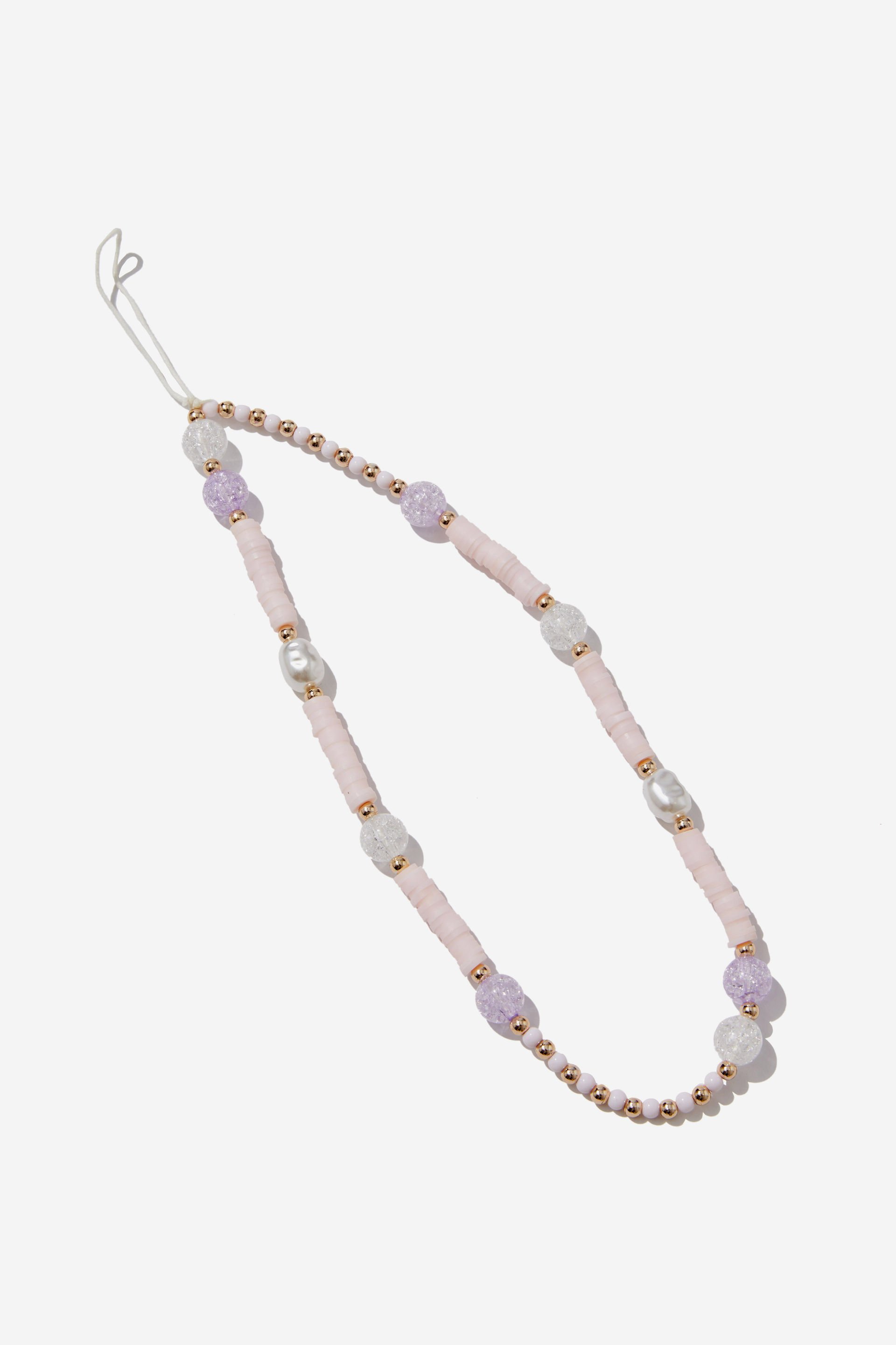 Typo - Carried Away Phone Charm Strap - Pastel pearls