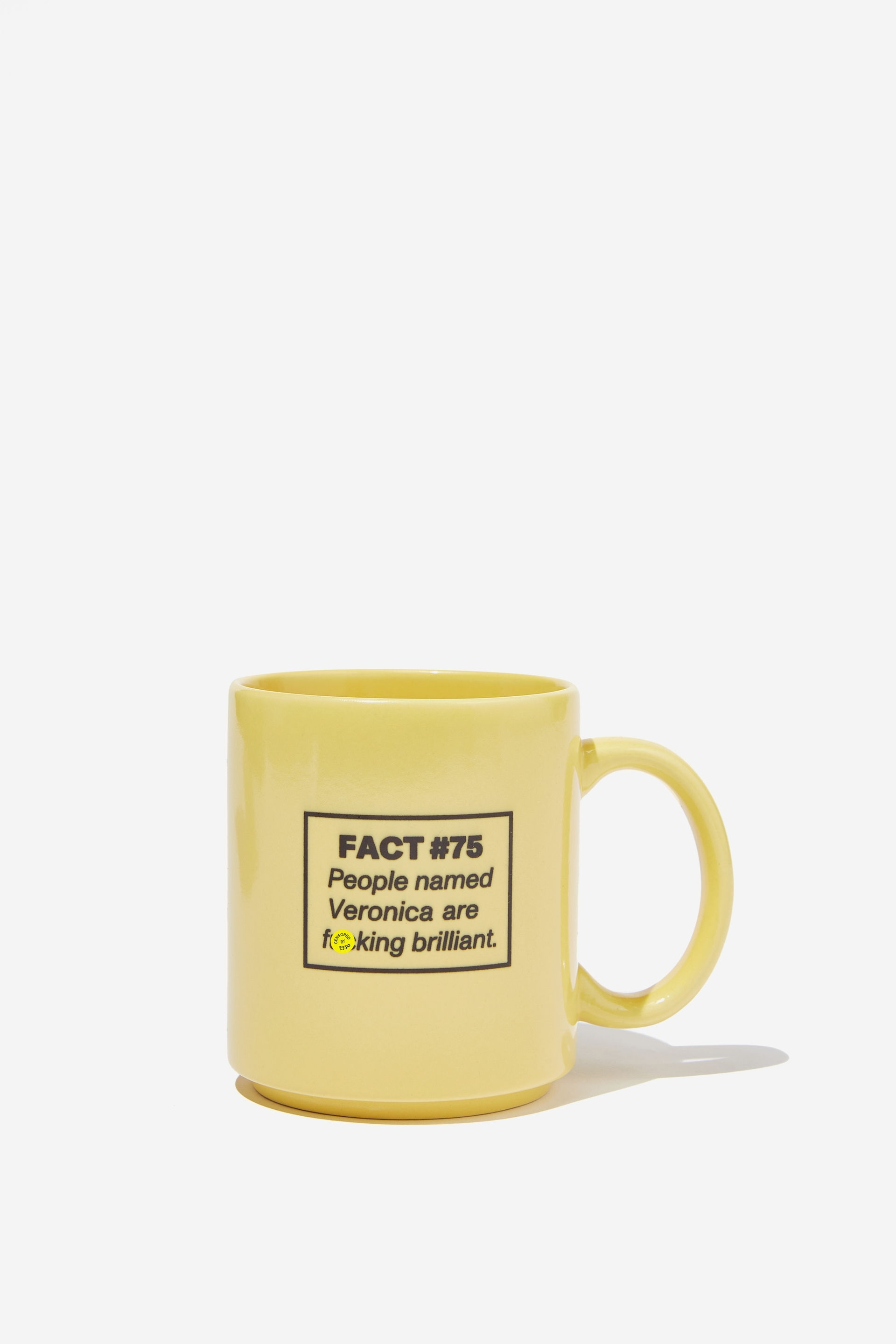 Typo - Personalised Mothers Day Mug - Fact 75 pale lemon