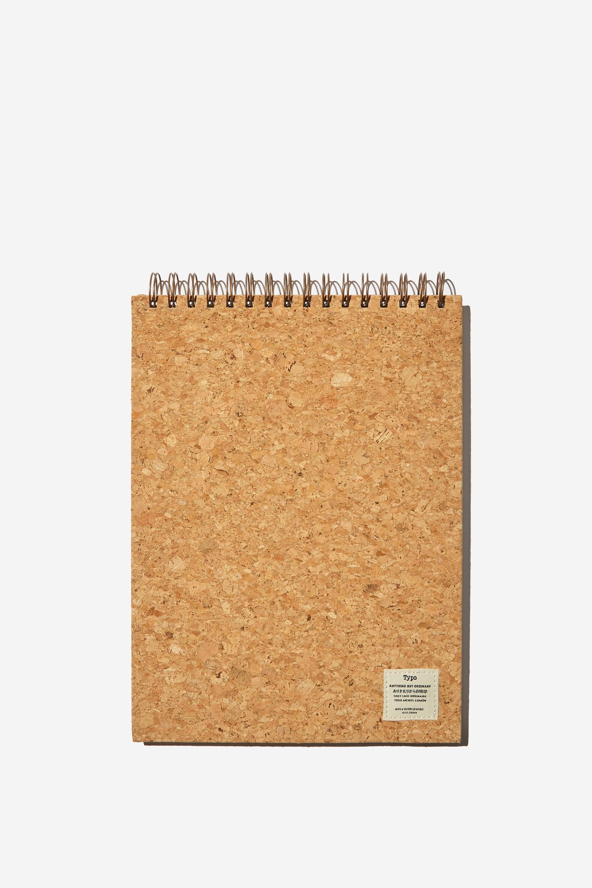Typo - A4 Spiral Sketch Book - Natural cork