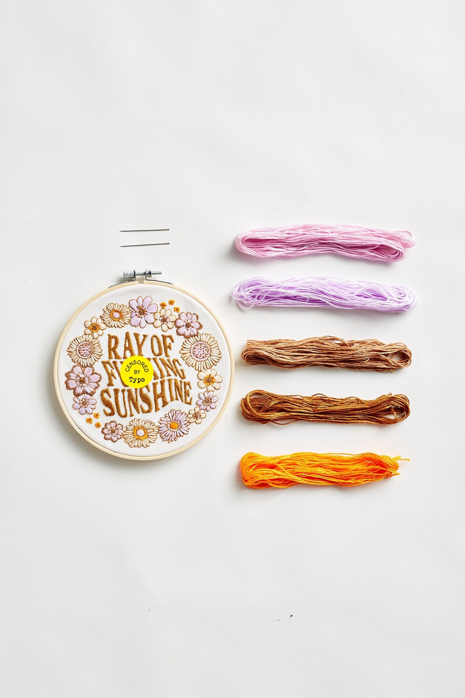 Typo - DIY Embroidery Kit - Embroidery kit - sassy floral!