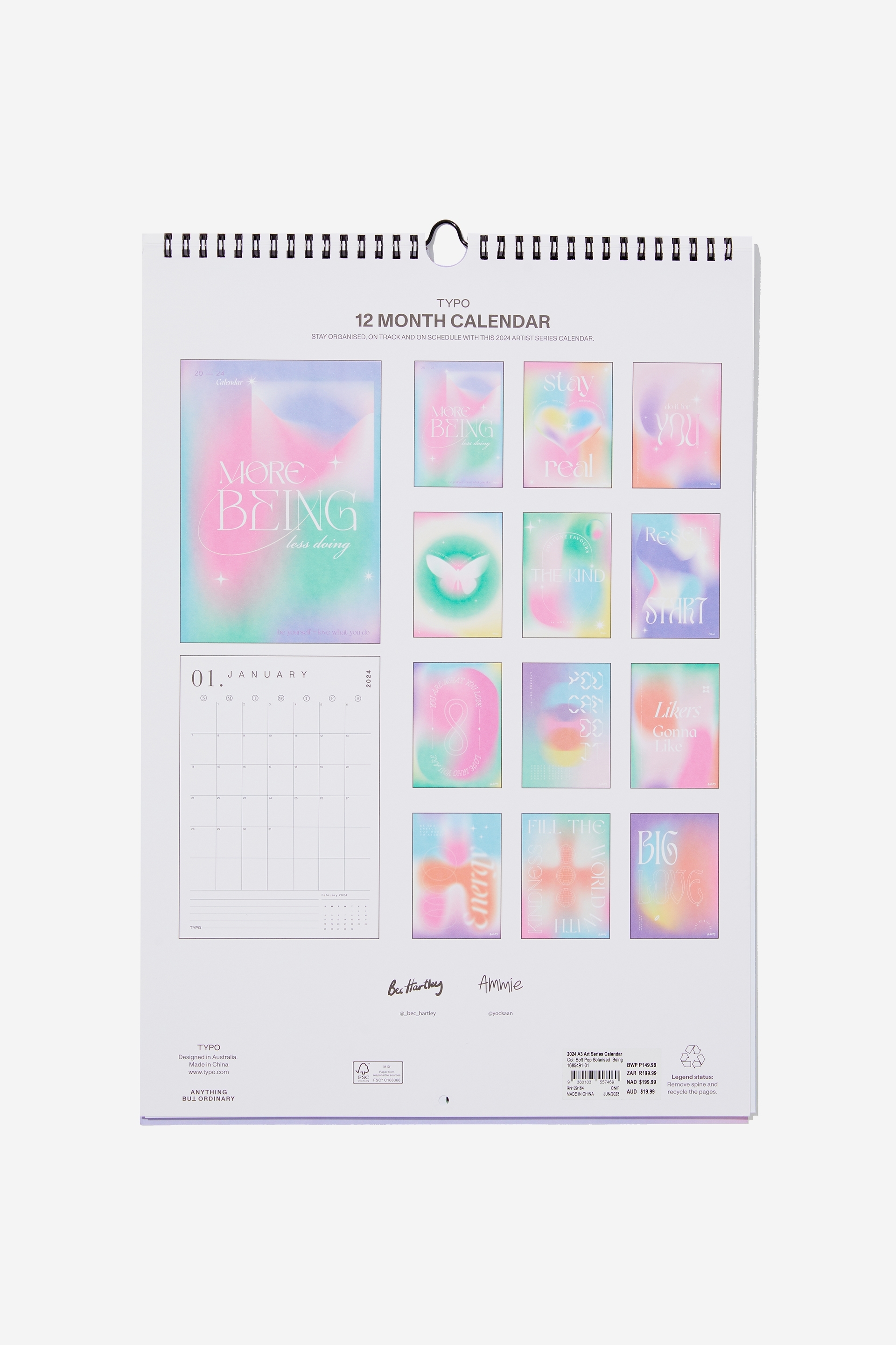 2024 A3 Art Series Calendar