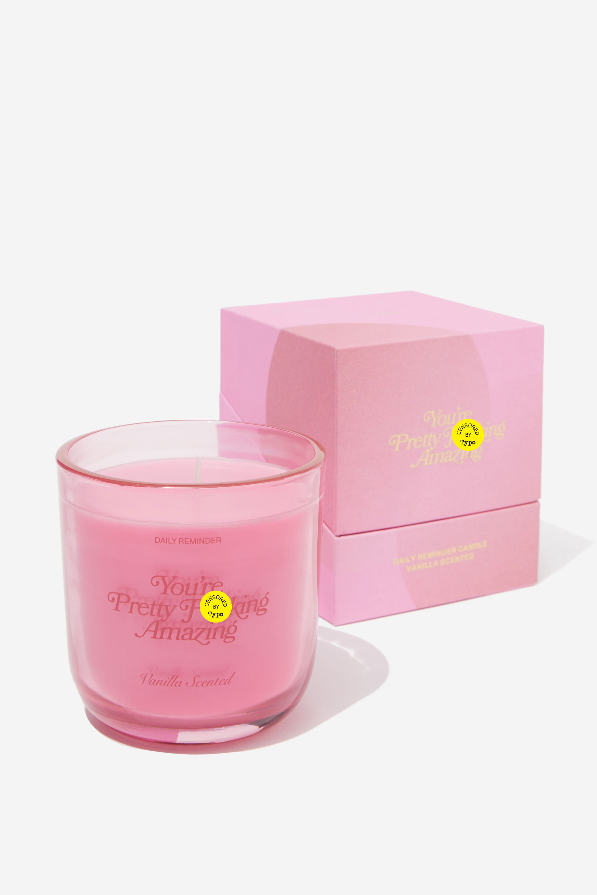 Typo - Daily Reminder Candle - Red & pink pretty fu**ing amazing!!