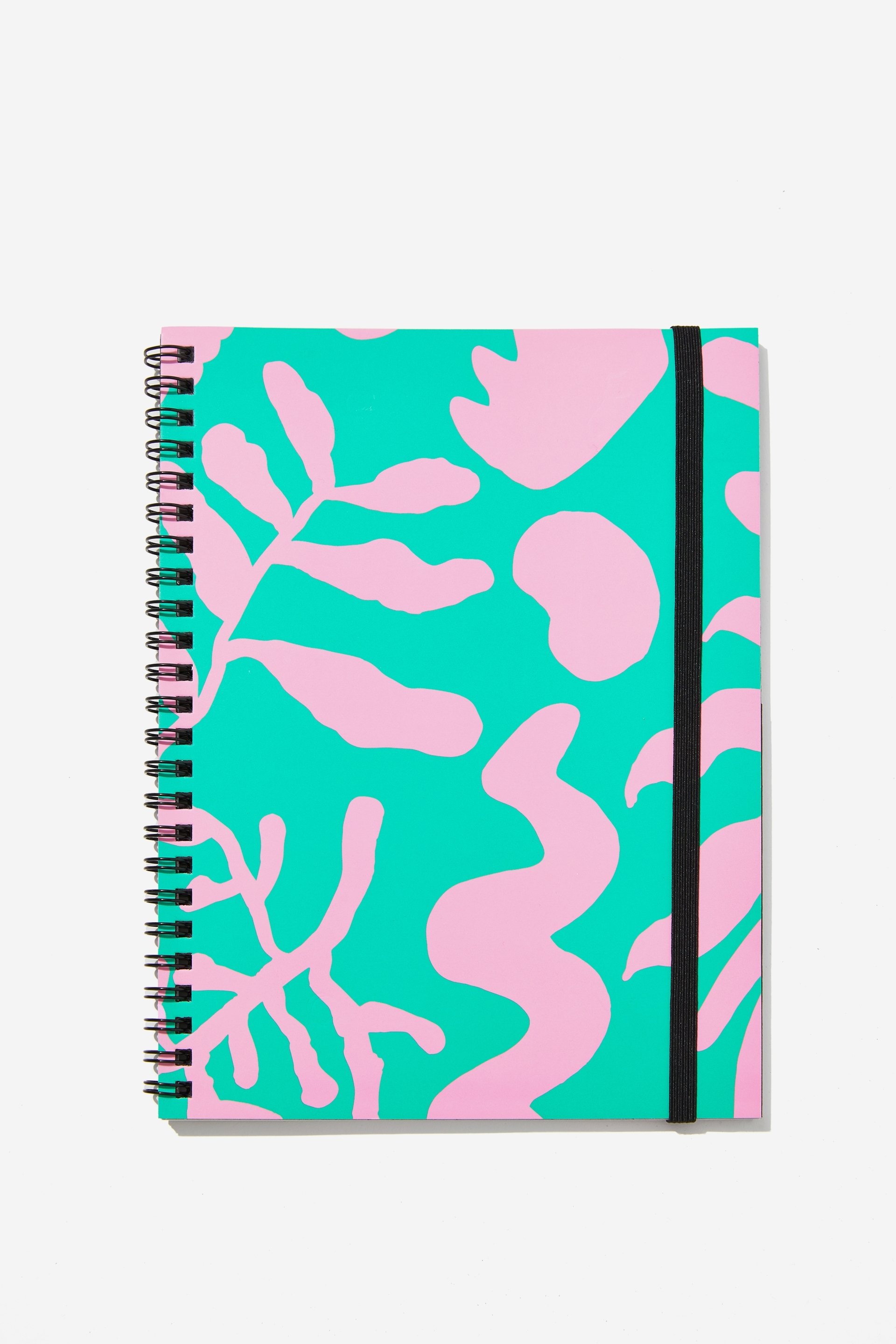 Typo - A5 Spinout Notebook - Abstract foliage jungle teal