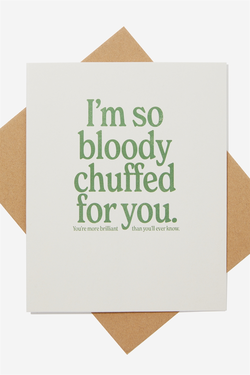 Typo - Congratulations Card - Rg uk i m so bloody chuffed for you