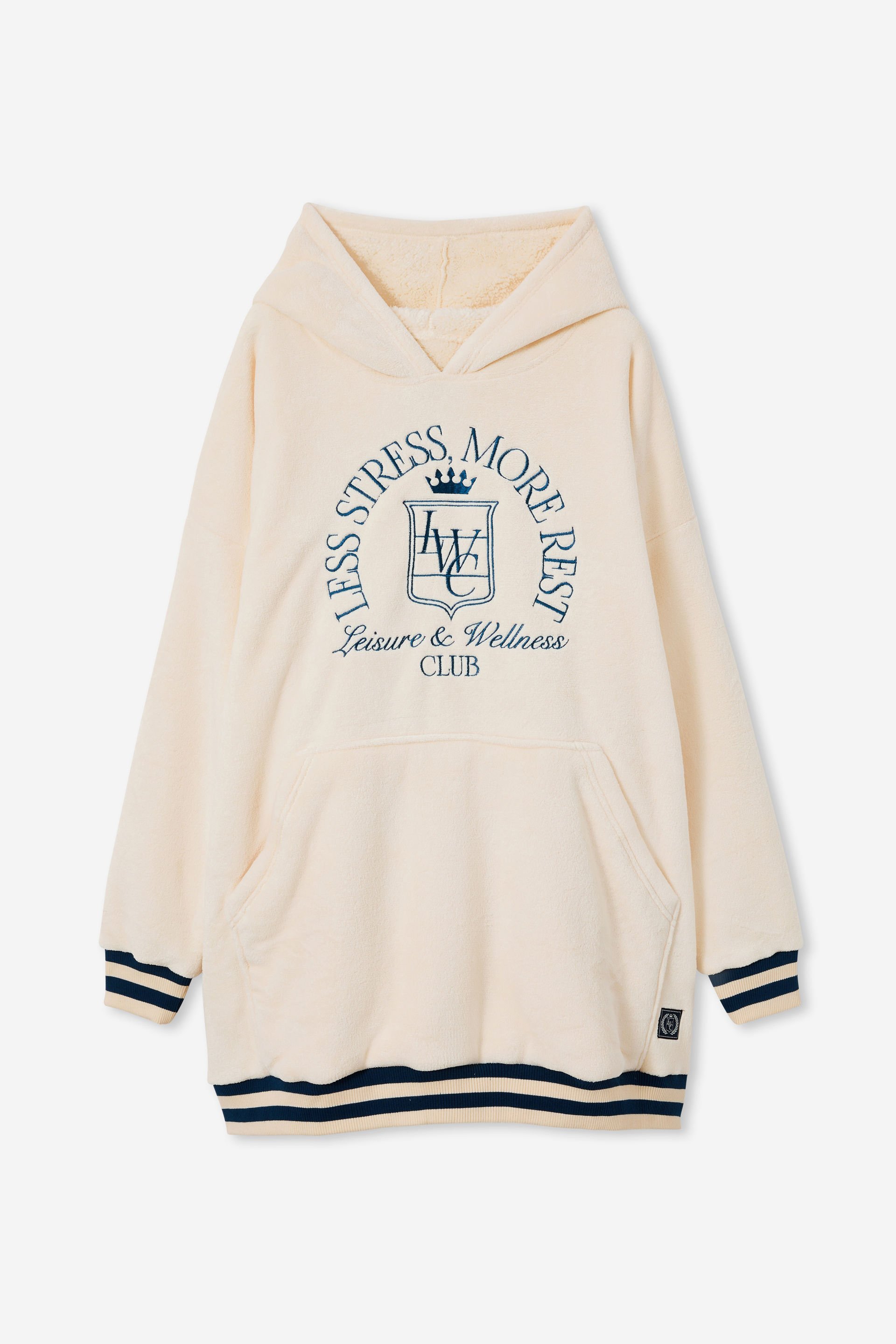 Typo - Slounge Around Oversized Hoodie - Less stress more rest club