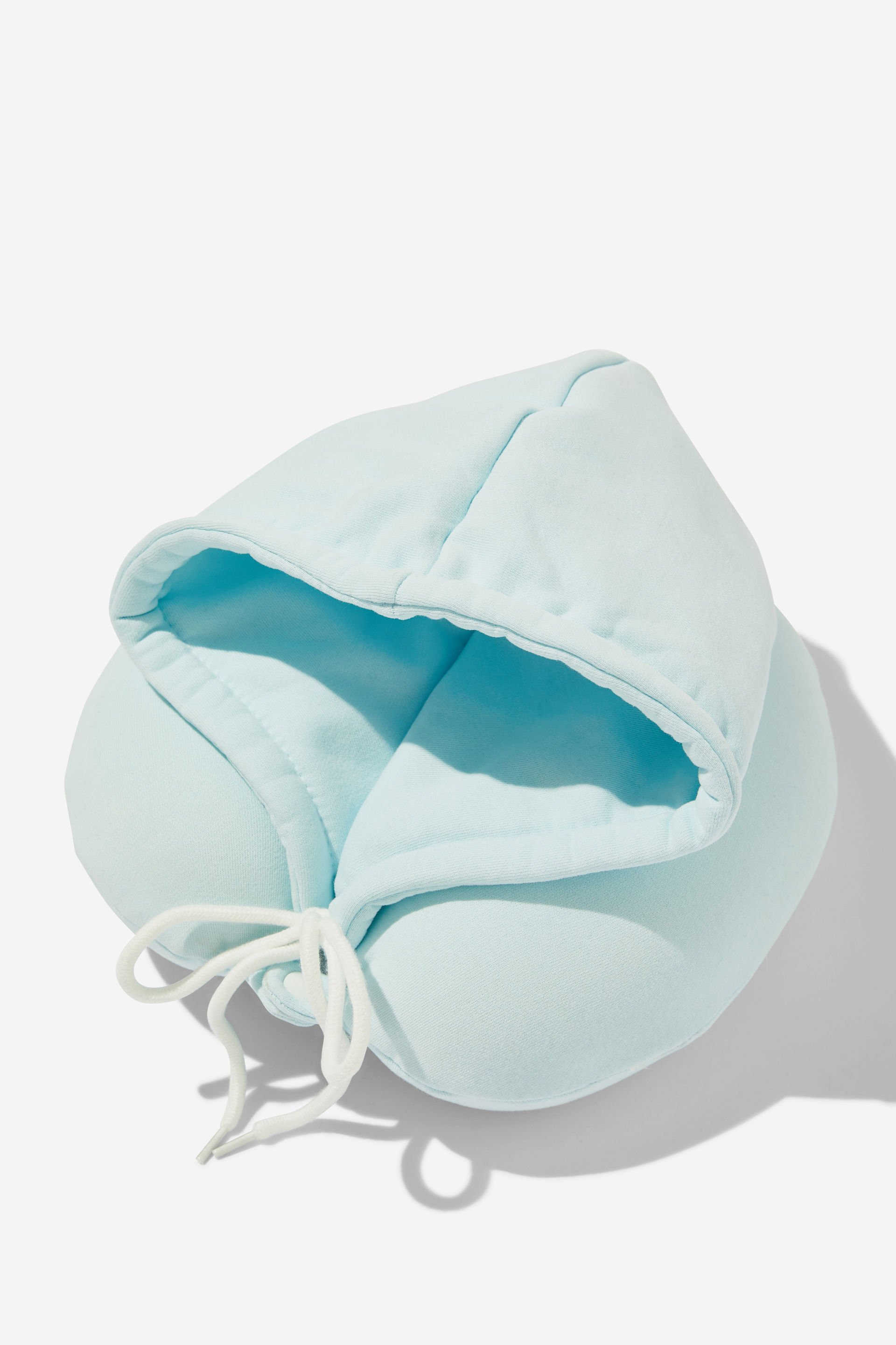 Typo - Travel Hoodie Neck Pillow - Arctic blue