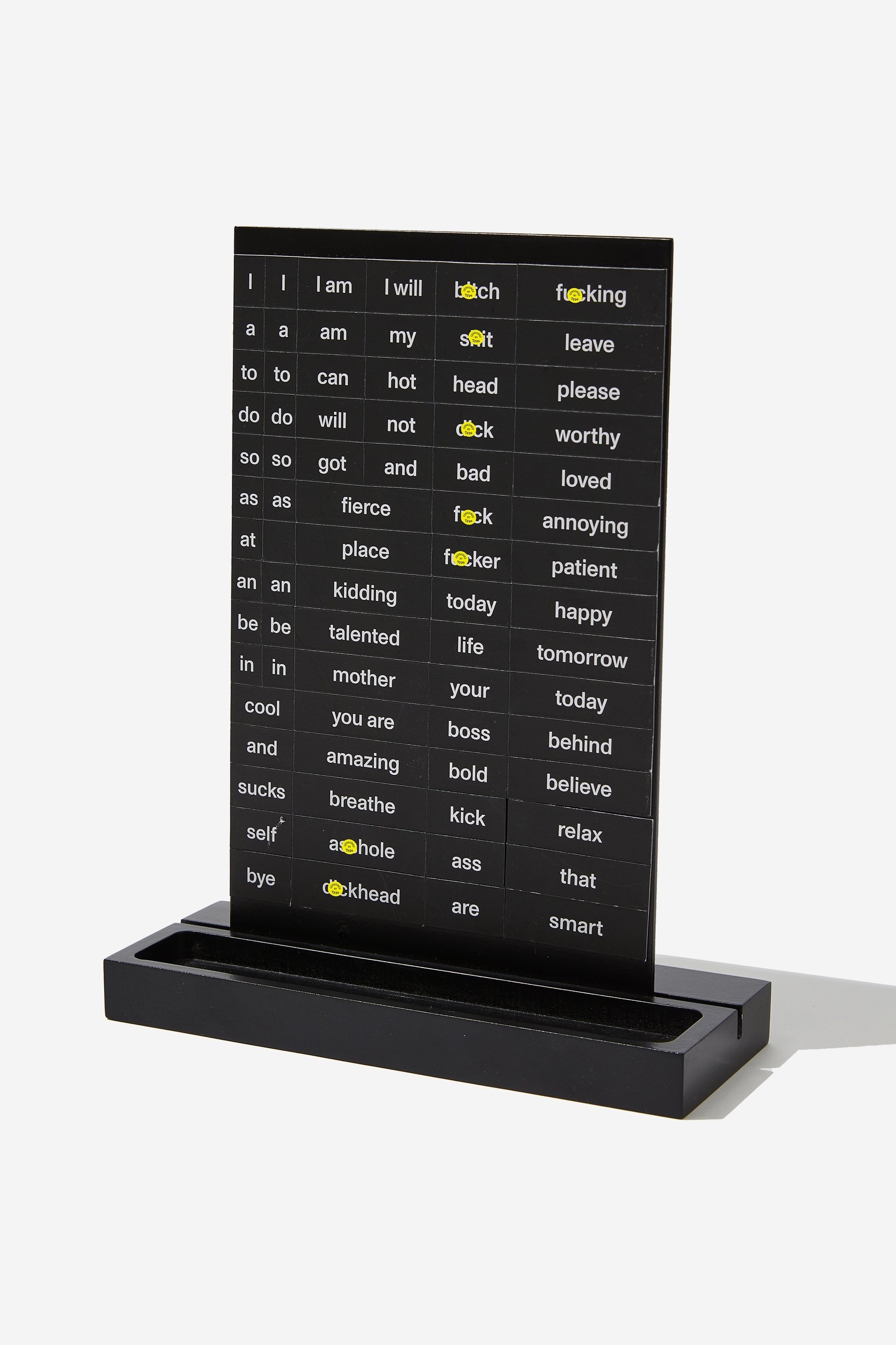 Typo - Magnetic Affirmation Board - Swearing affirmation black!!