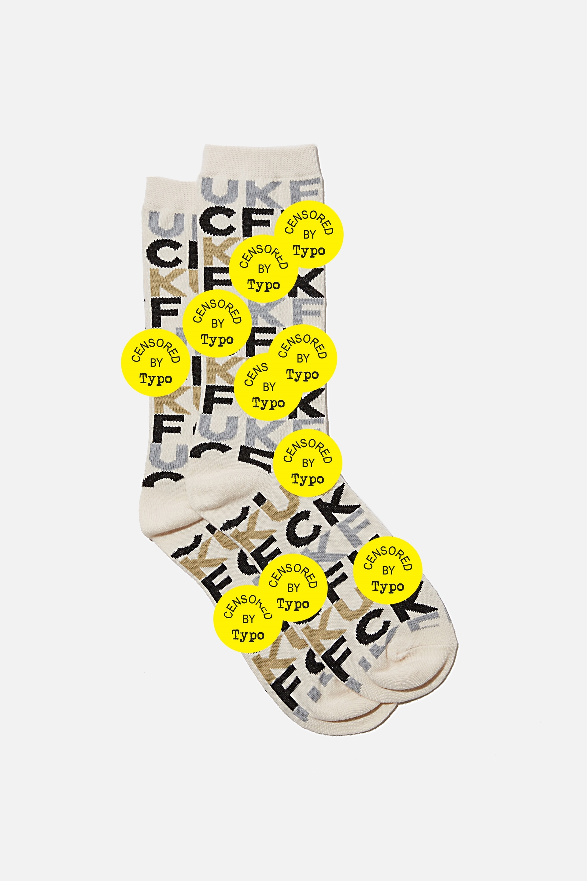 Typo - Socks - Grey layered f#$k!!