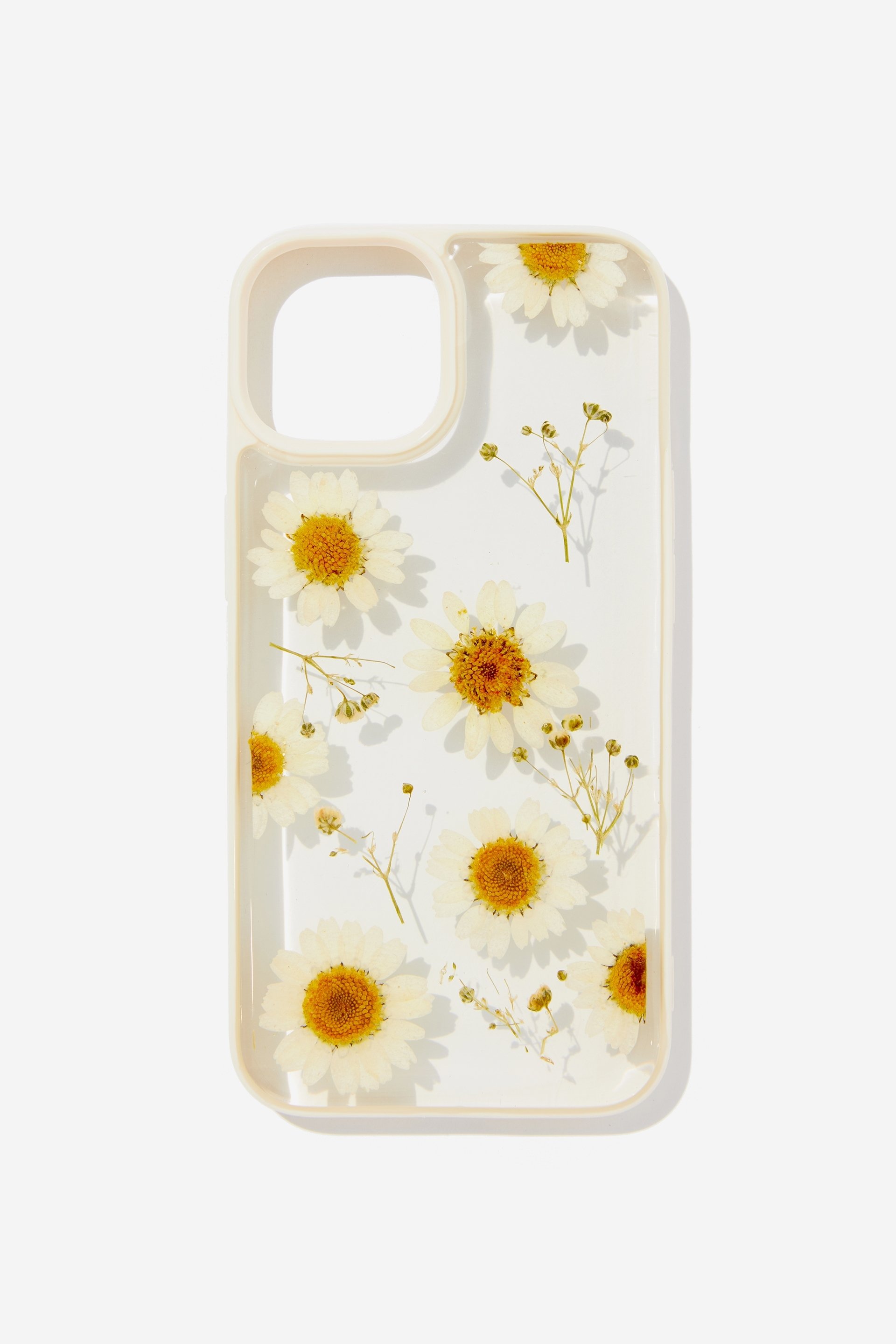 Typo - Snap On Protective Phone Case Iphone 13/14 - Trapped daisy / ecru