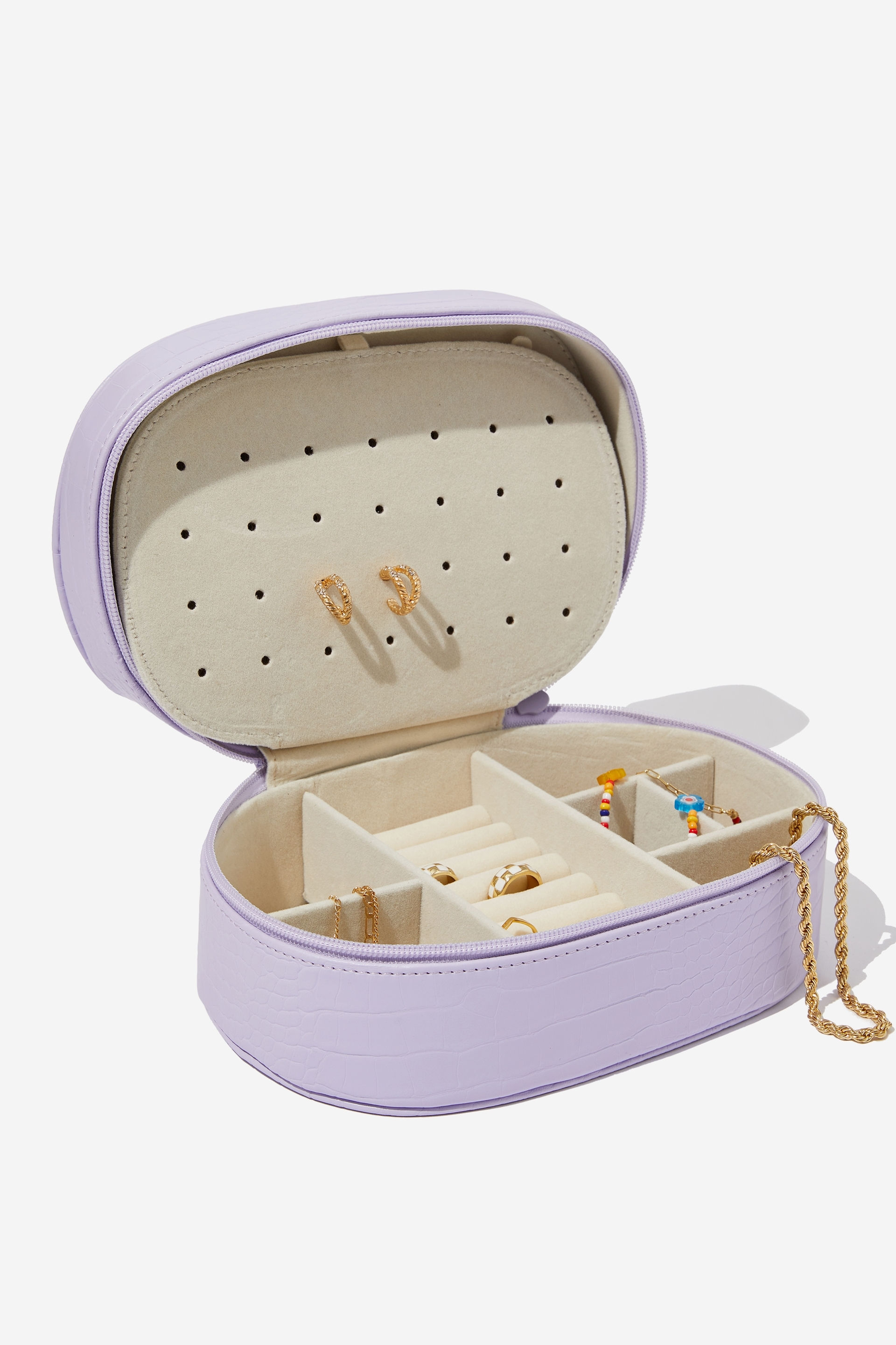 Typo - Off The Grid Jewellery Case Large - Soft lilac textured