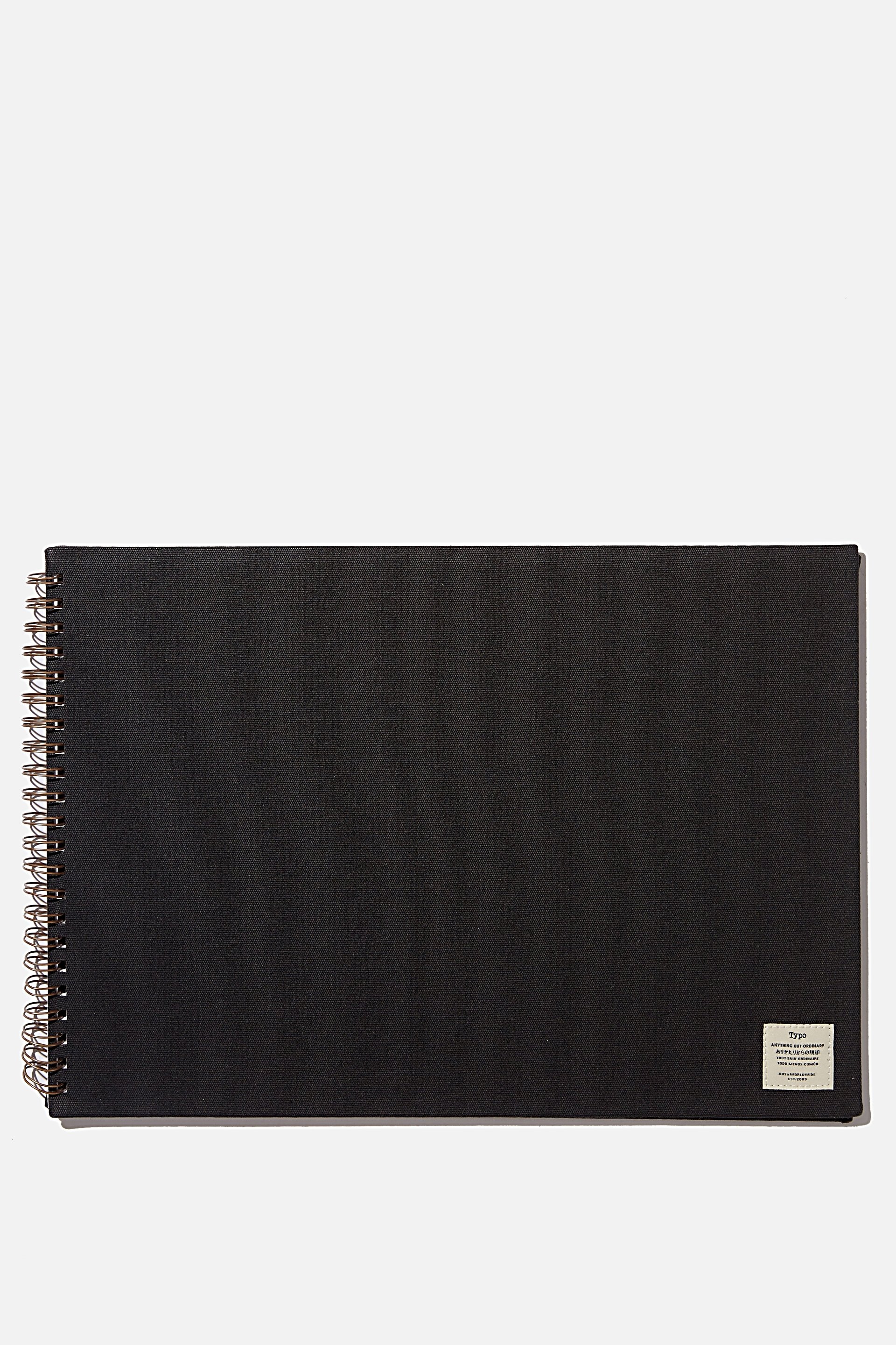 Typo - A3 Spiral Sketch Book - Black