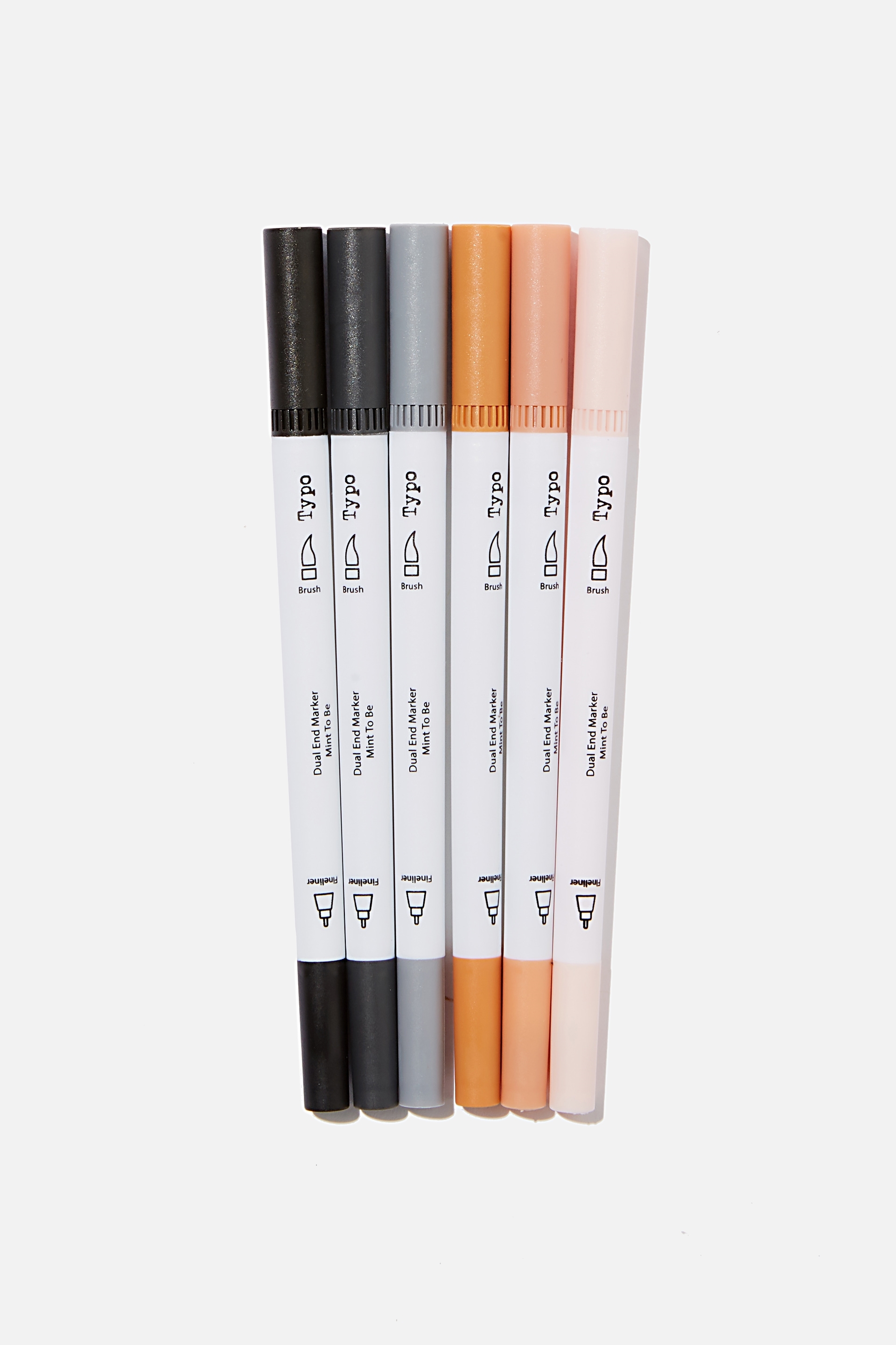 Typo - Dual Markers 6Pk - Neutral