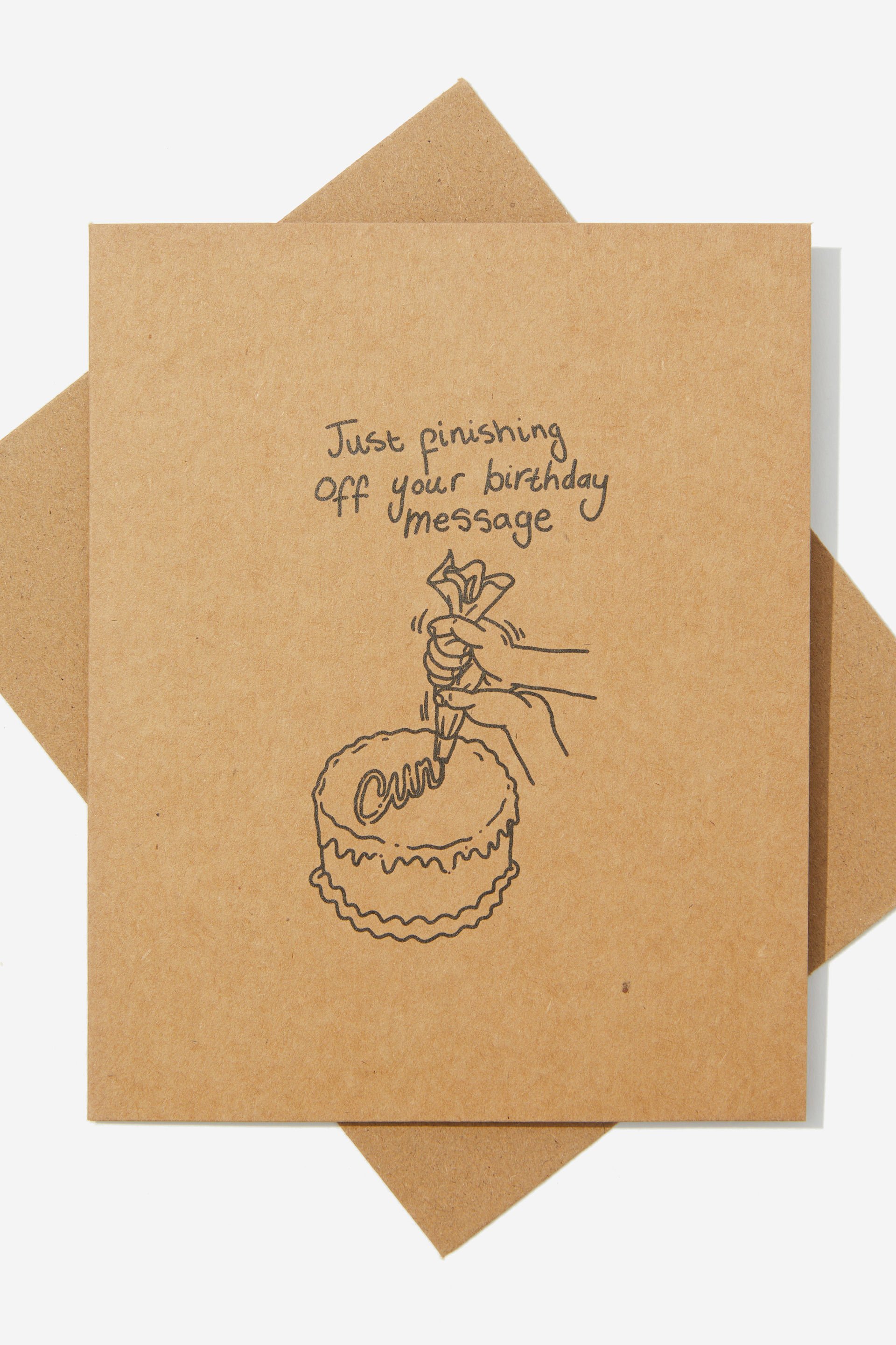 Typo - Funny Birthday Card - Birthday message cake icing craft!