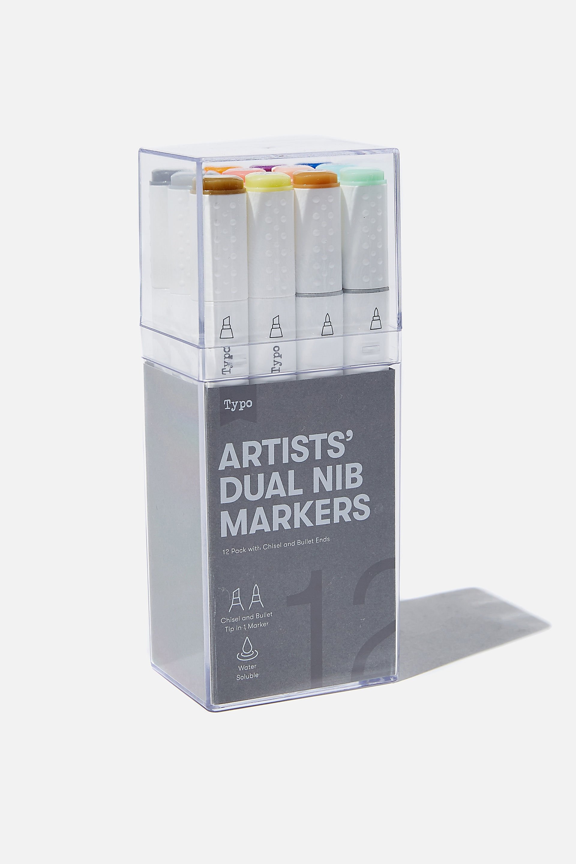 Typo - Artists Dual Nib Marker 12Pk - Pastel