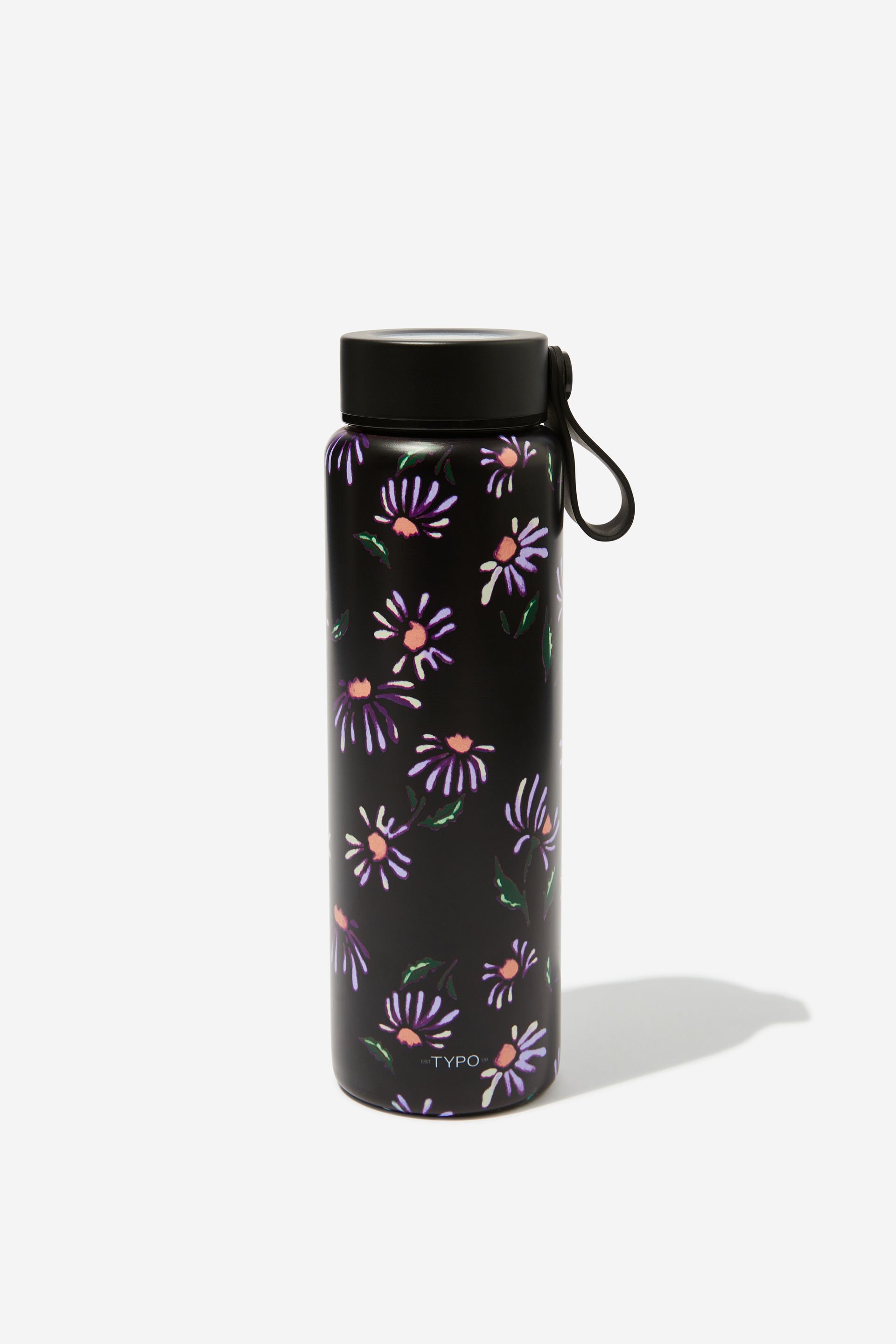 Typo - On The Move 500Ml Drink Bottle 2.0 - Daisy crayon black