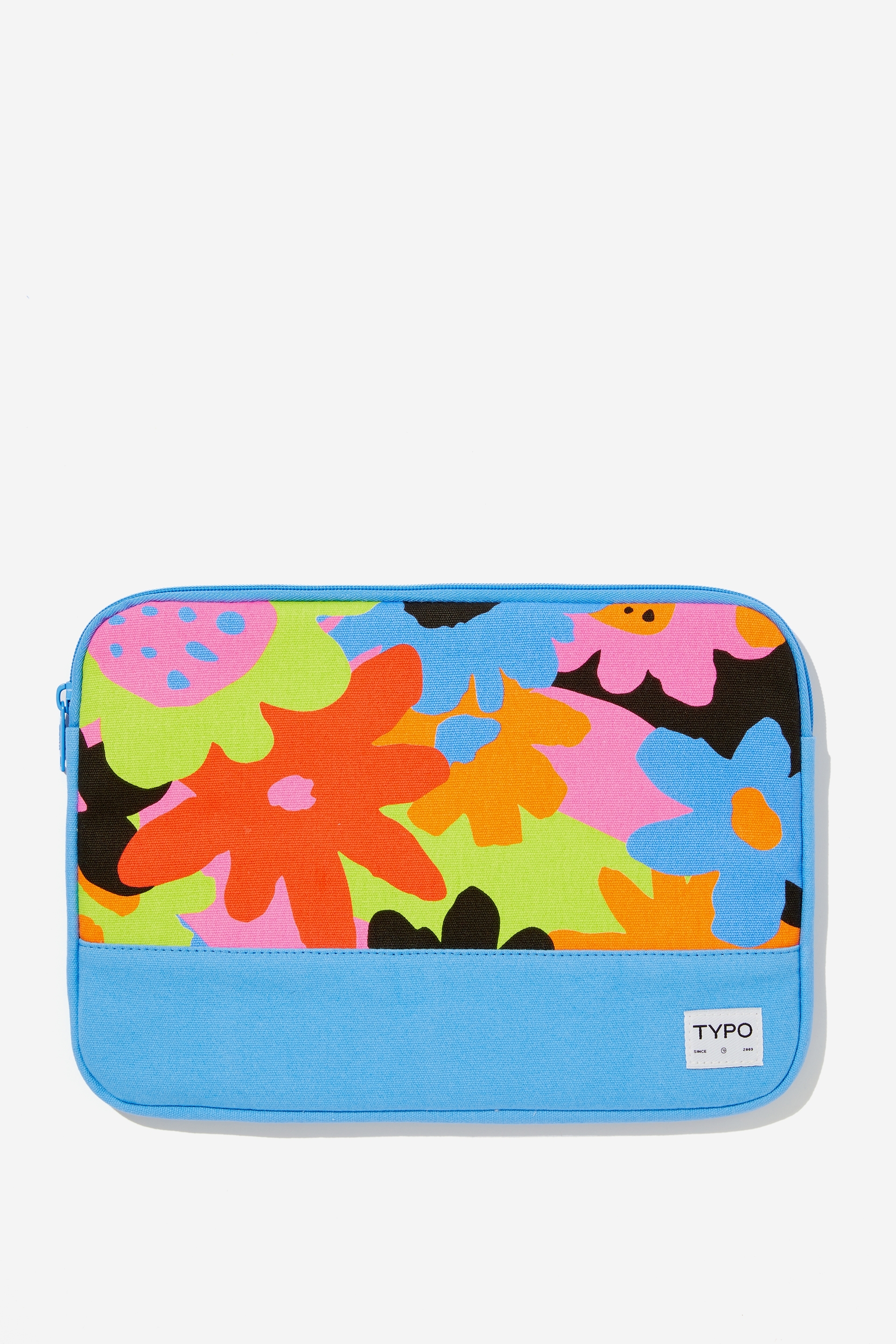 Typo - Take Me Away 13 Inch Laptop Case - Ezra overlap floral neon multi