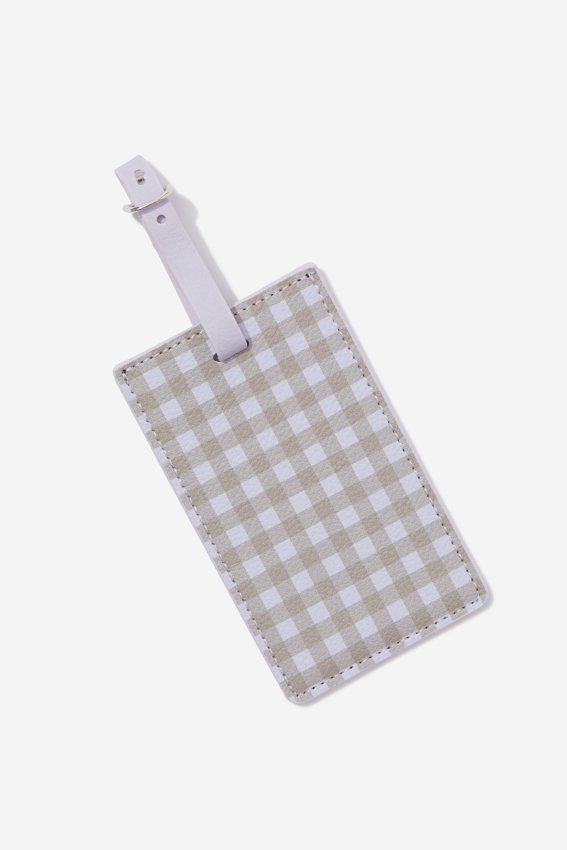 Typo - Off The Grid Luggage Tag - Gingham/ soft lilac