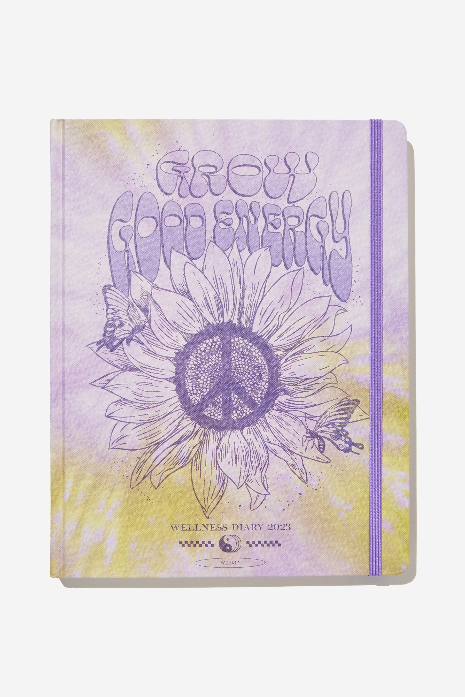 Typo - 2023 Large Weekly Wellness Diary - Peace sunflower