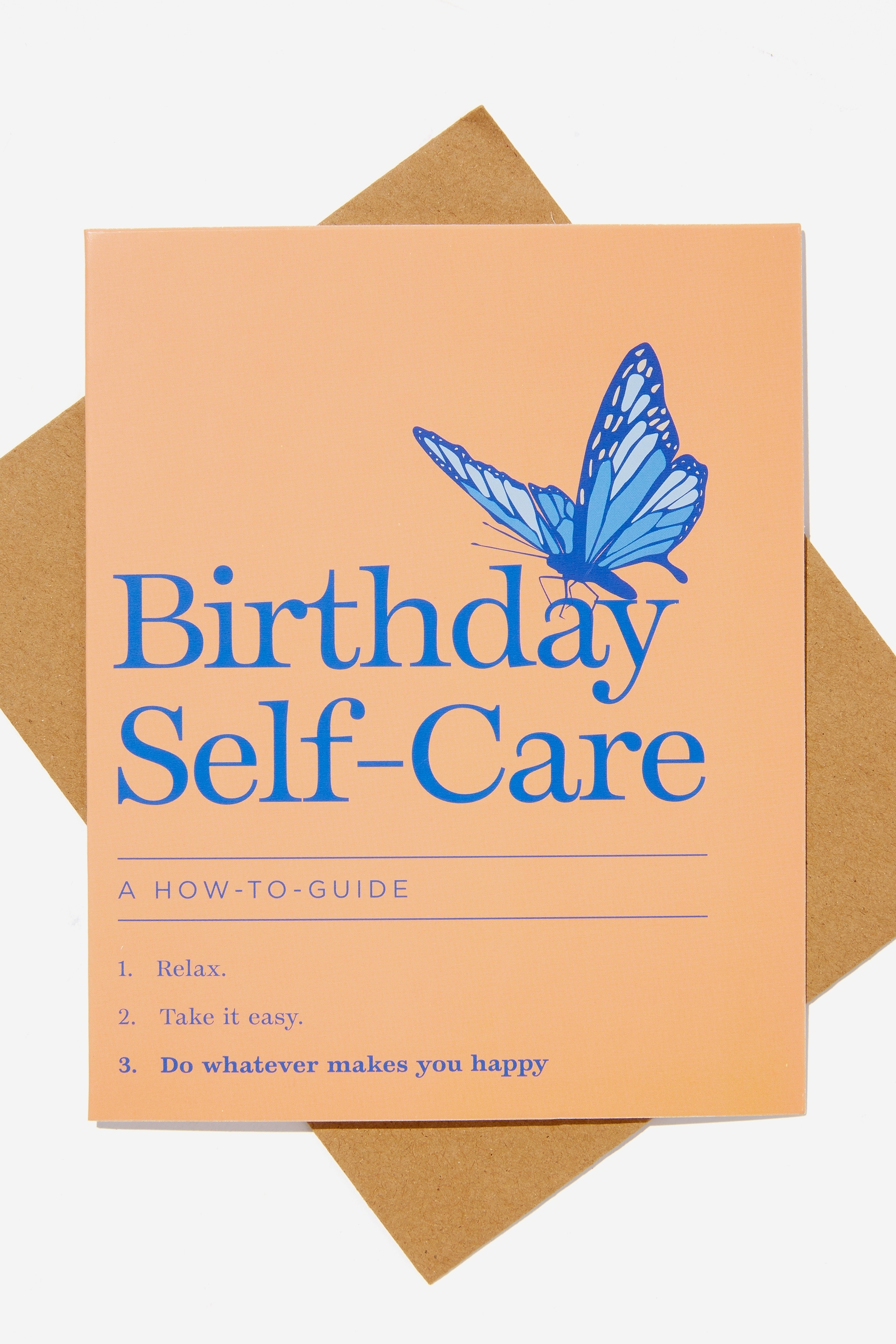 Typo - Nice Birthday Card - Self care guide butterfly