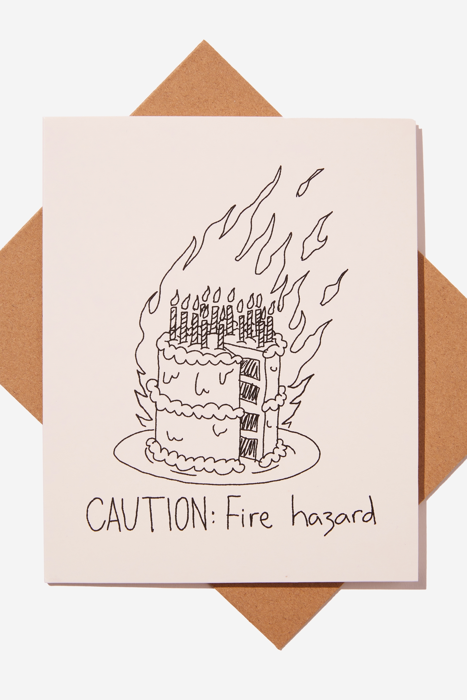 Typo - Funny Birthday Card - Caution fire hazard candles