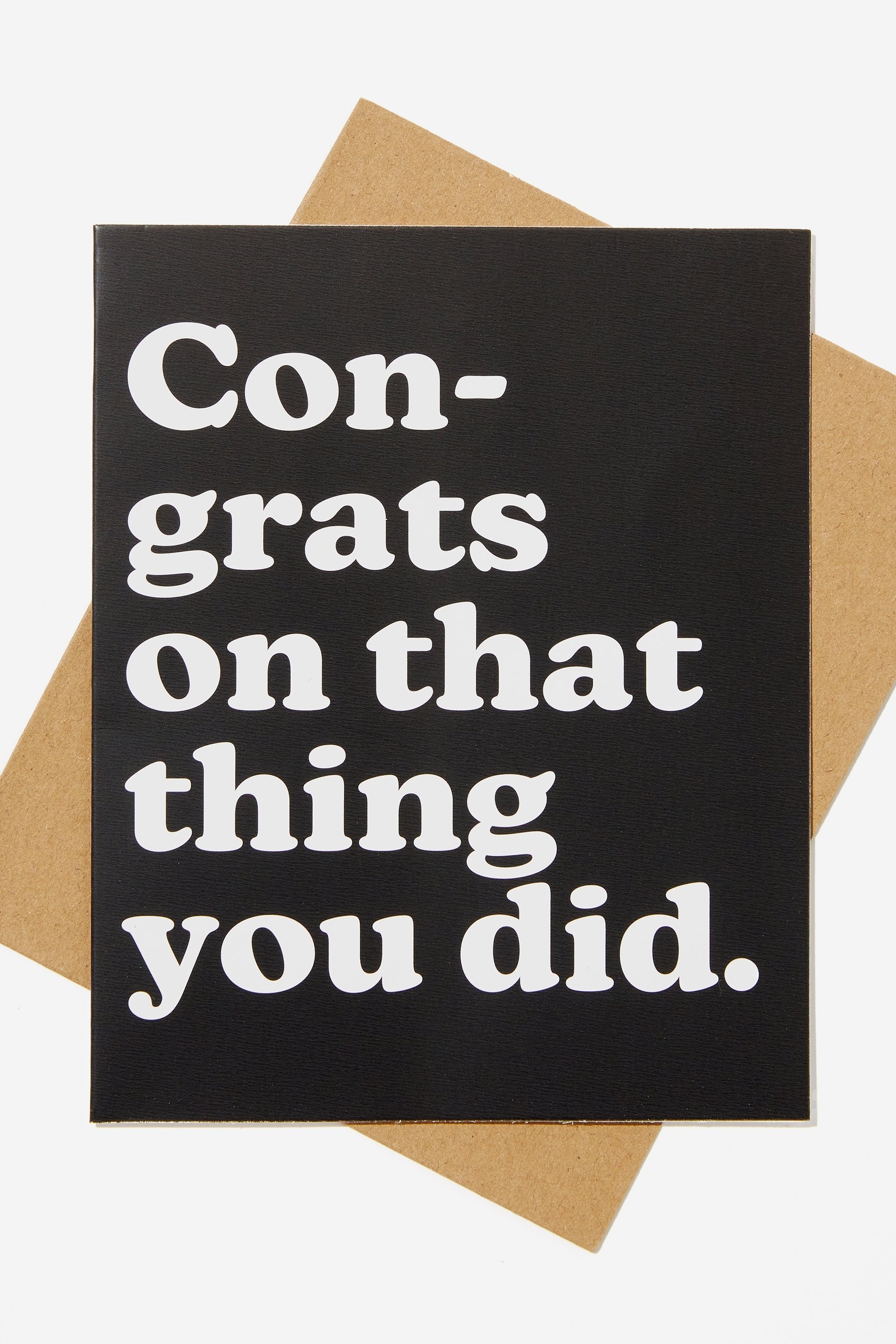 Typo - Congratulations Card - Congrats on that thing you did black/white