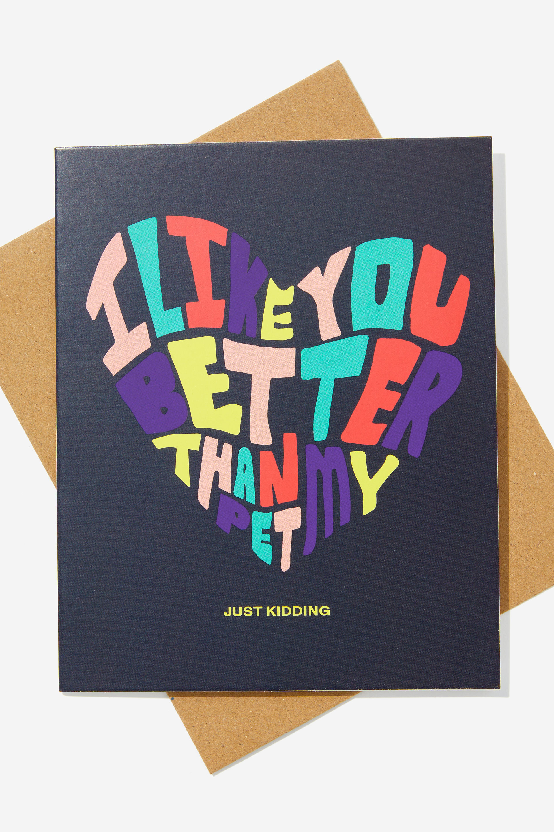 Typo - Love Card - I like you better than my pet heart