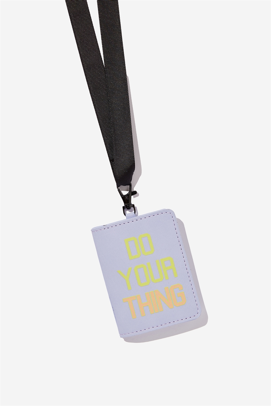 Typo - Card Holder With Lanyard - Pale lilac do your thing