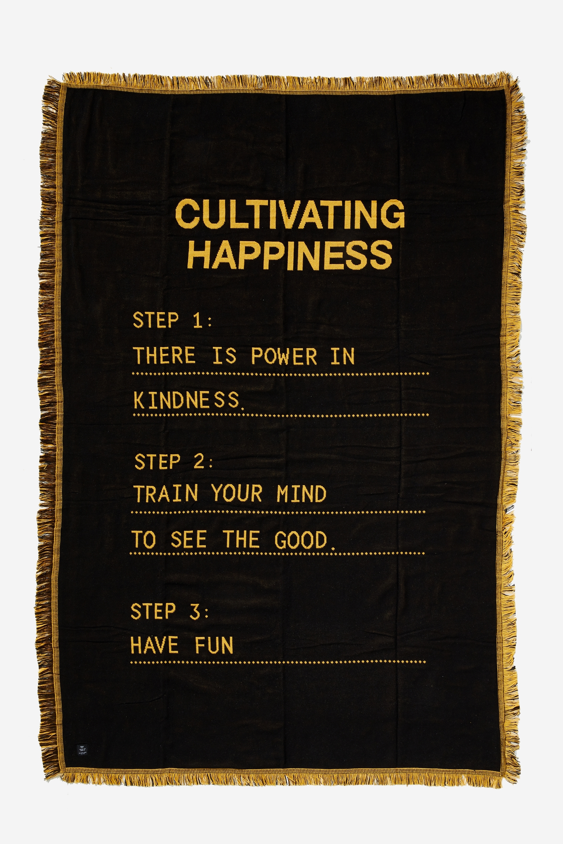 Typo - Woven Throw - Cultivating happiness