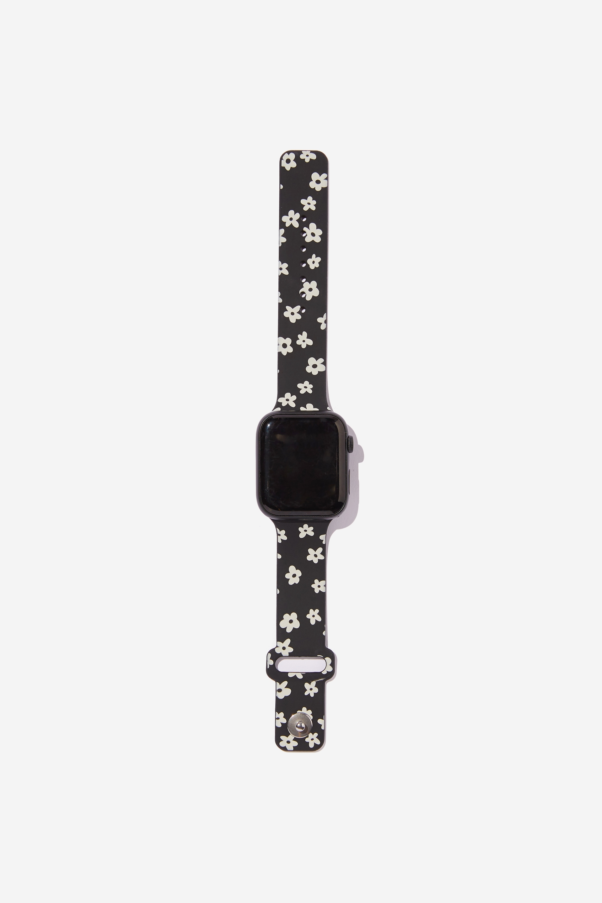 Typo - Strapped Watch Strap - Small daisies b & w