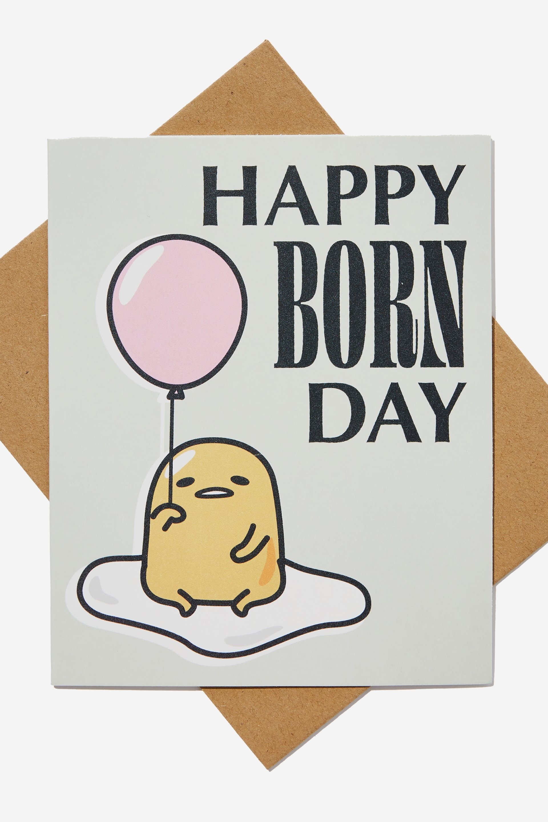 Typo - Gudetama Funny Birthday Card - Lcn san gudetama born day