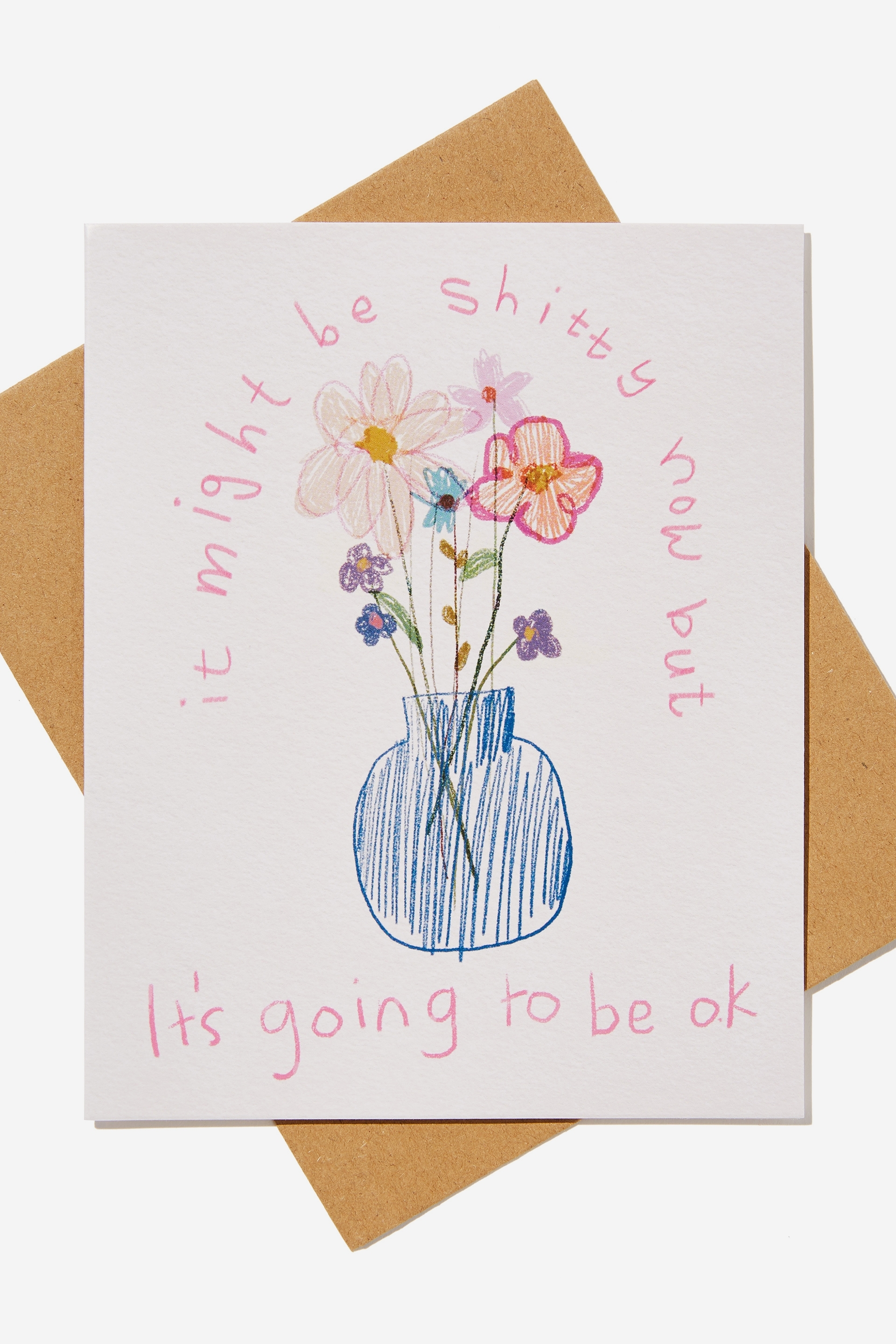 Typo - Sympathy Card - Vase its going to be ok