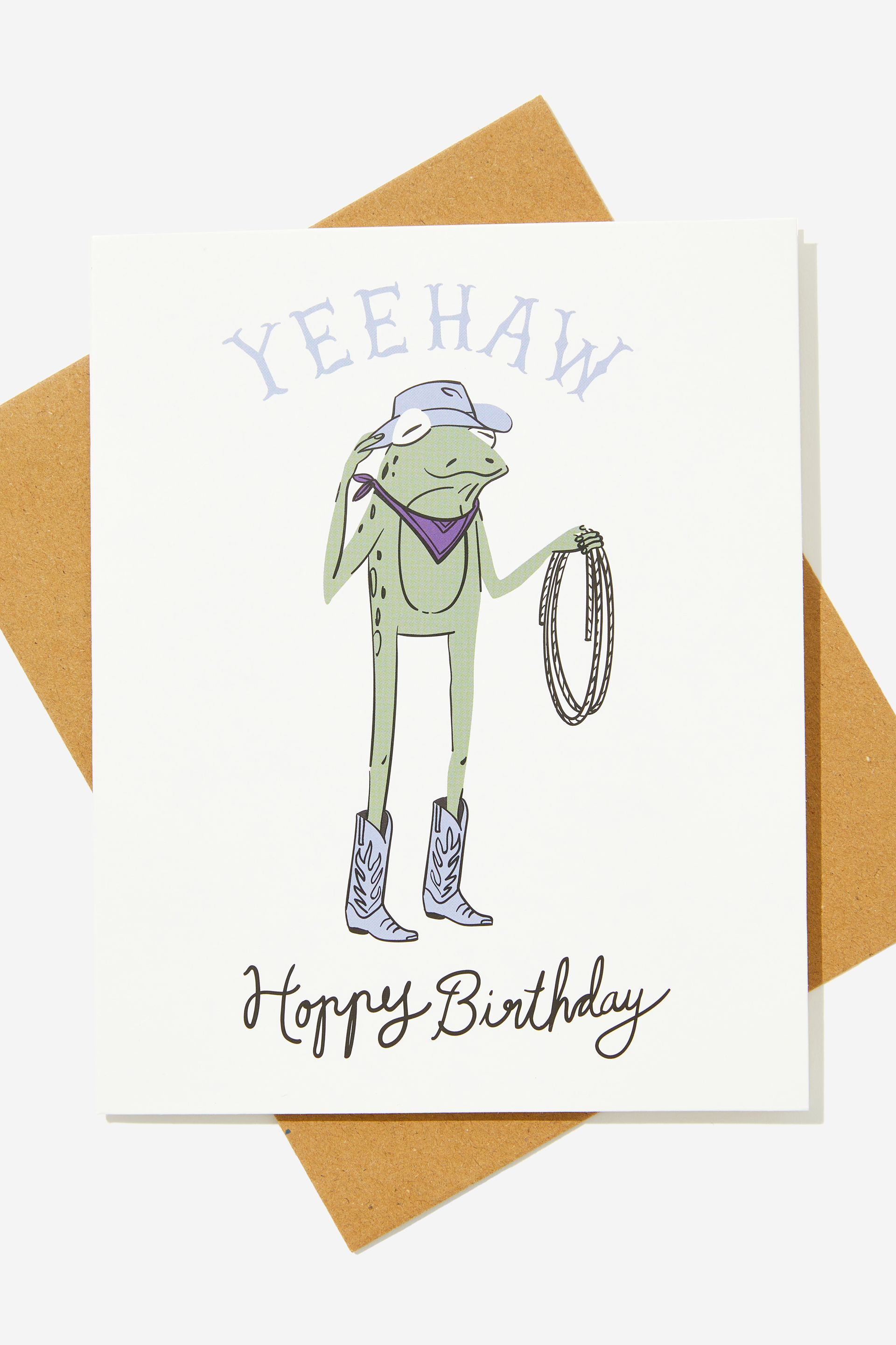 Typo - Funny Birthday Card - Yeehaw frog happy birthday