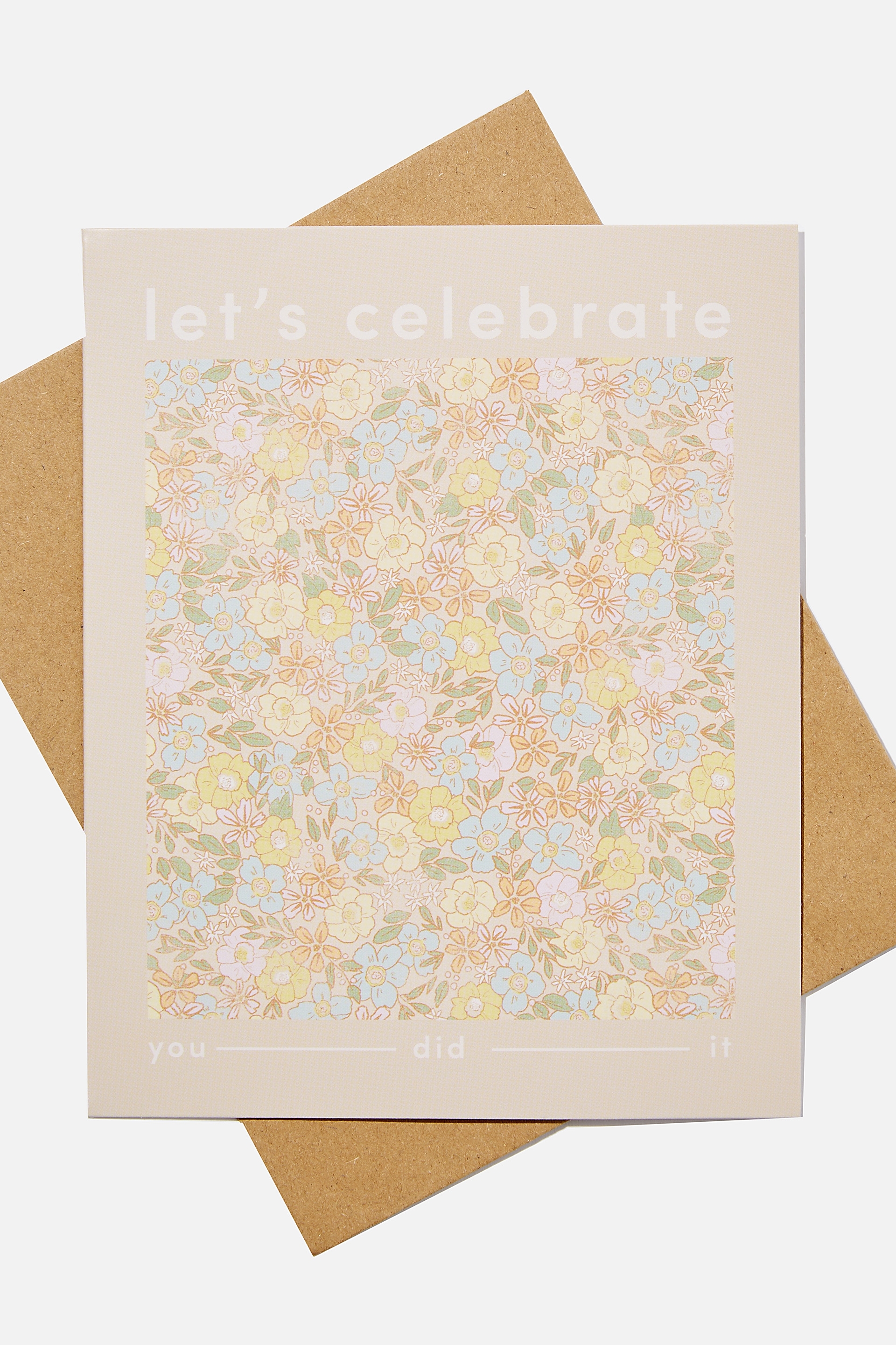 Typo - Congratulations Card - Celebrate you did it ditsy floral