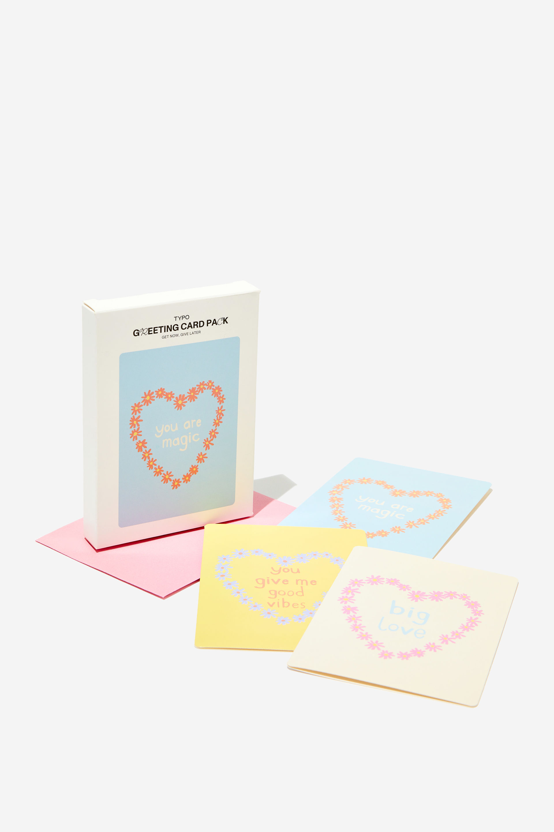 Typo - Greeting Card Pack - Good vibes love pack