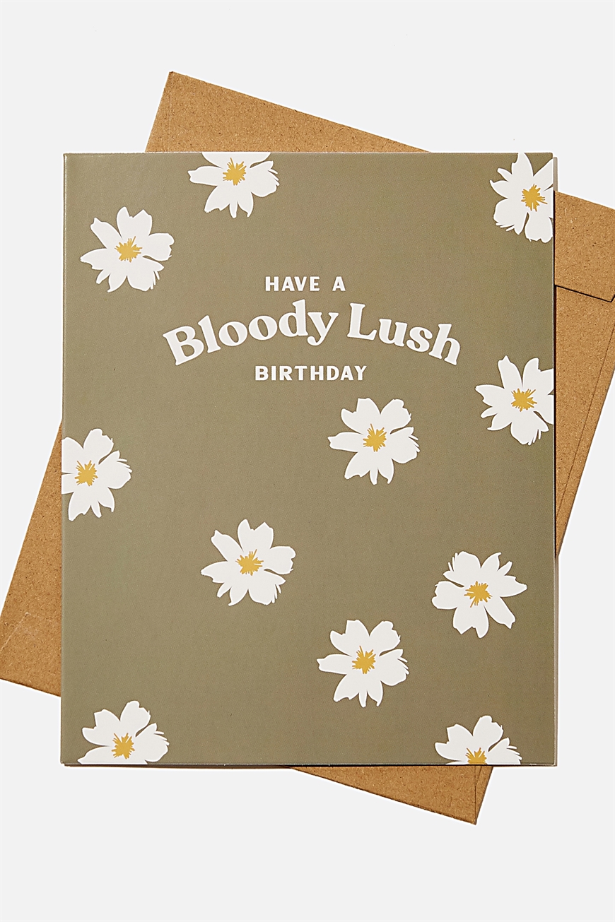 Typo - Nice Birthday Card - Rg uk bloody lush khaki daisy