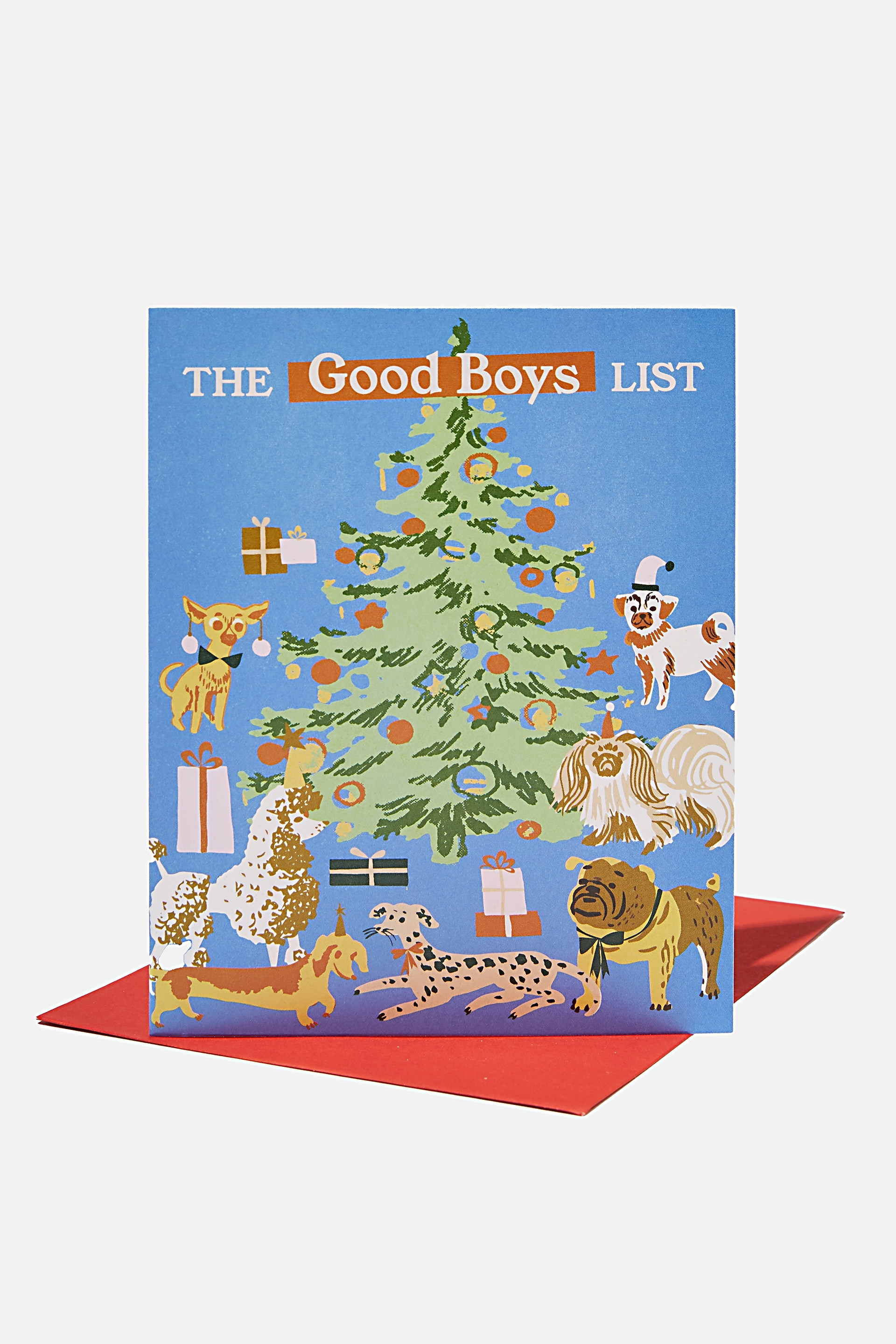 Typo - Christmas Card 2021 - The good boys list dogs!