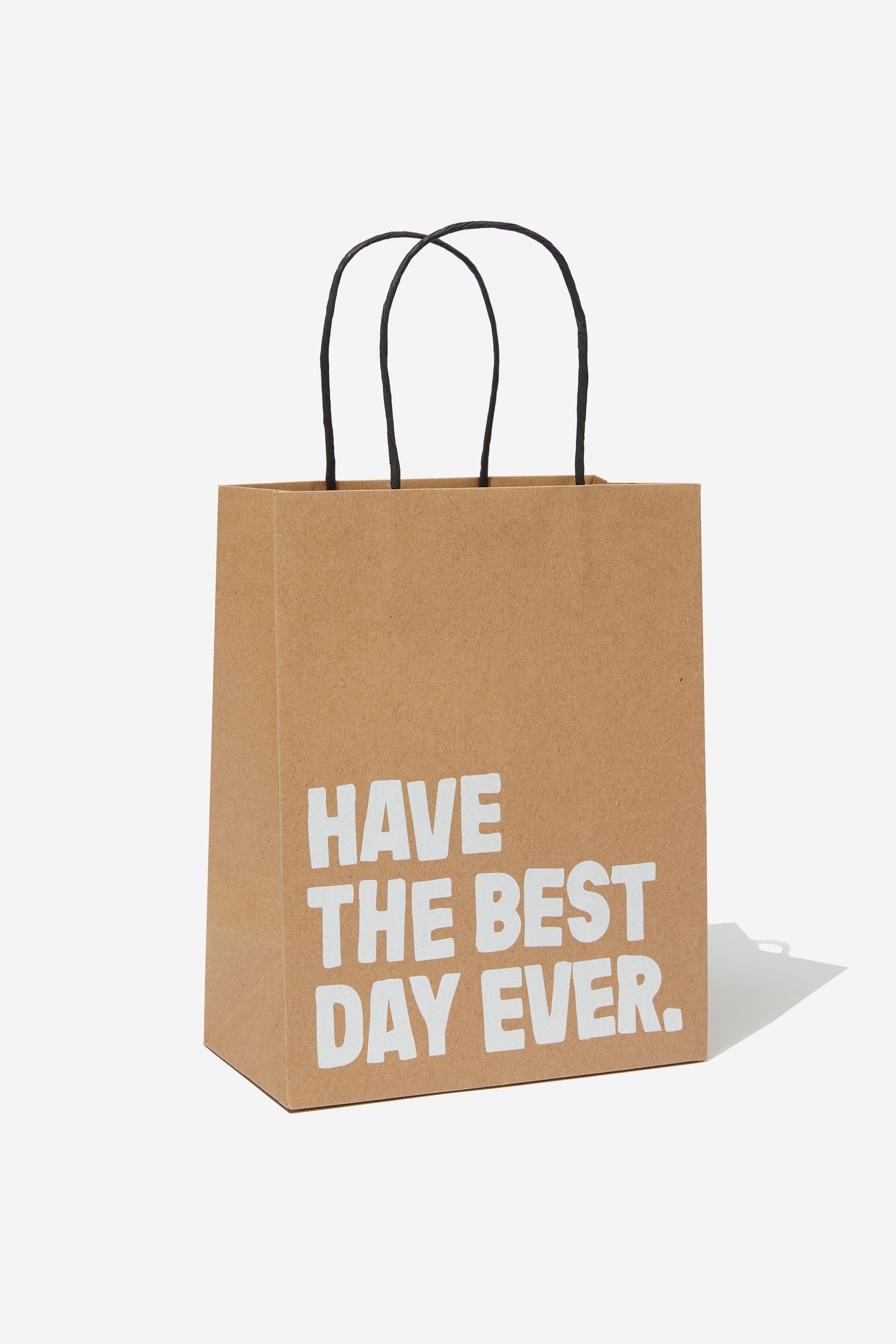 Typo - Get Stuffed Gift Bag - Small - Have the best day ever kraft/white