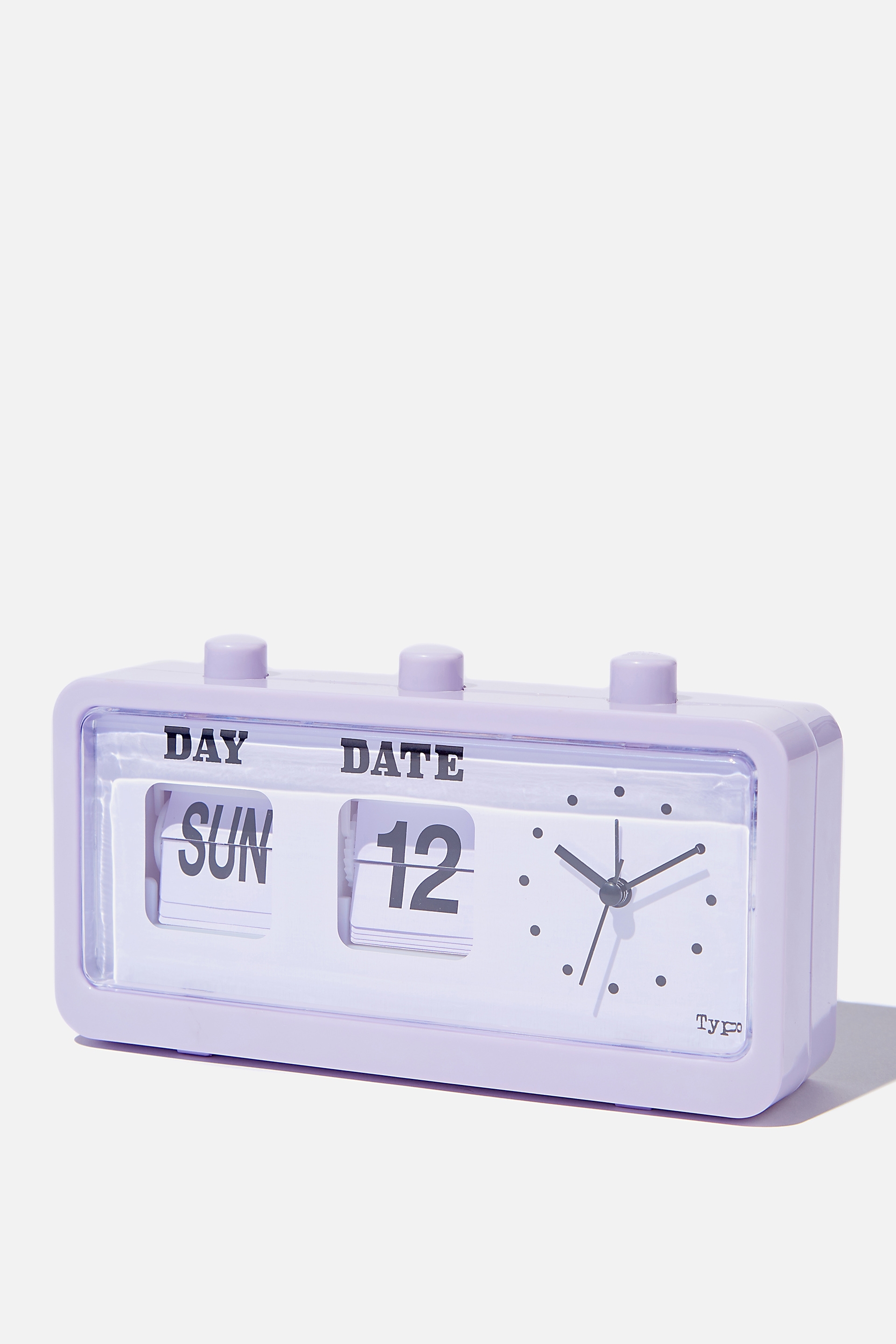 White 9 x 19 x 6 cm Oblong Manual Flip Alarm Clock 