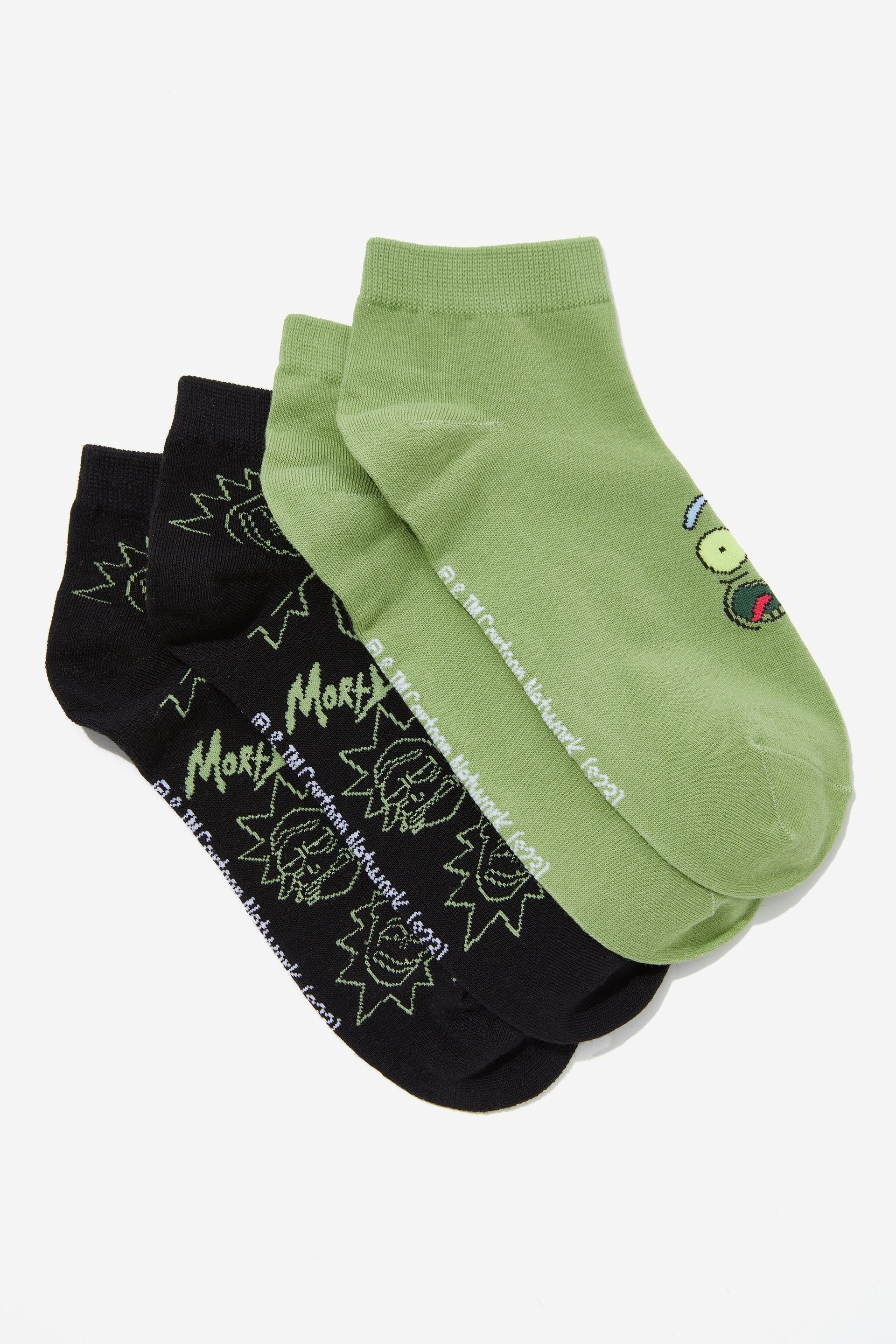 Typo - Rick & Morty 2Pk of Ankle Socks - Lcn wb rm rick & morty ydg & rick (m/l)