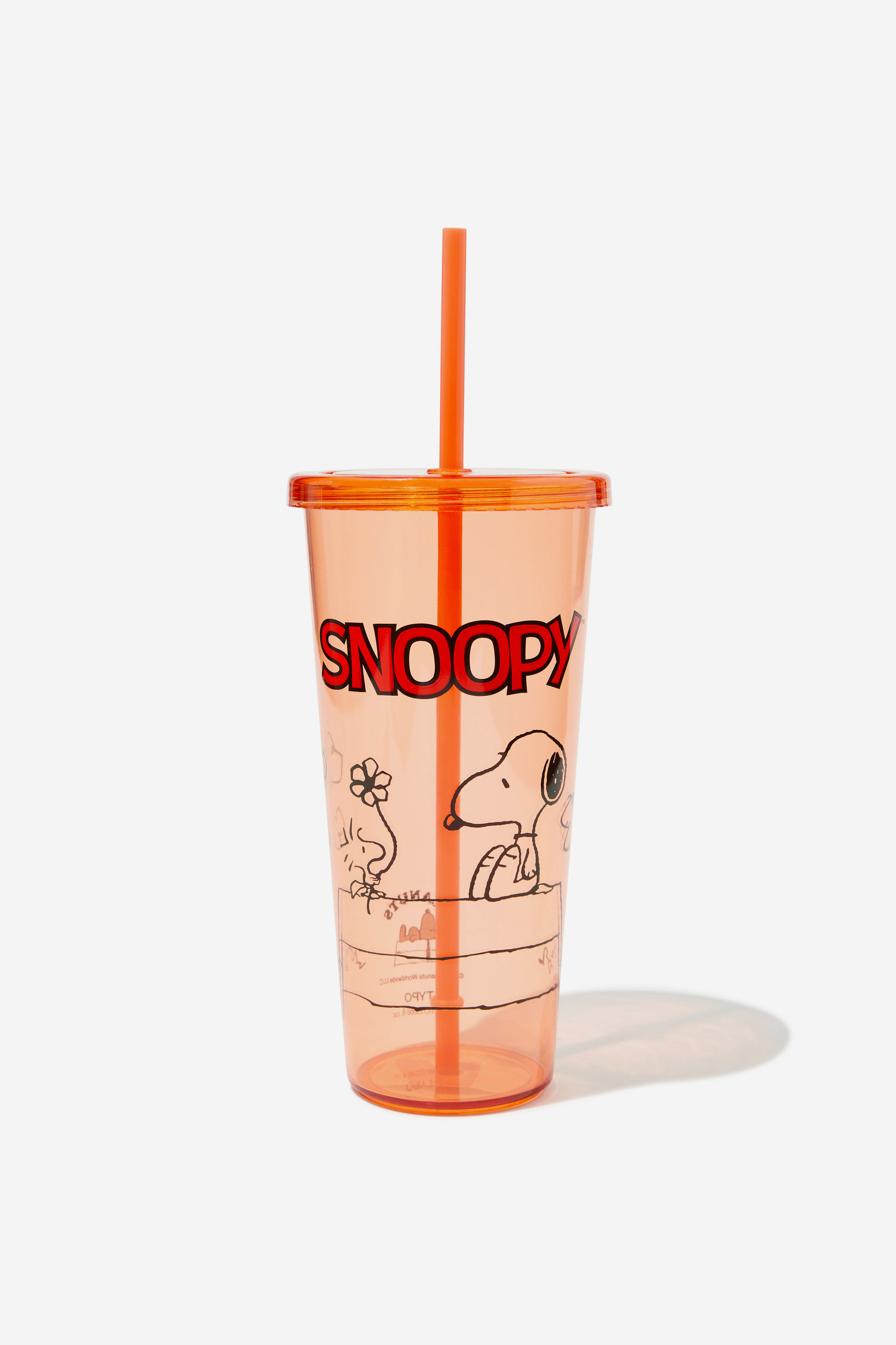 Typo - Snoopy Sipper Smoothie Cup - Lcn pea snoopy peach