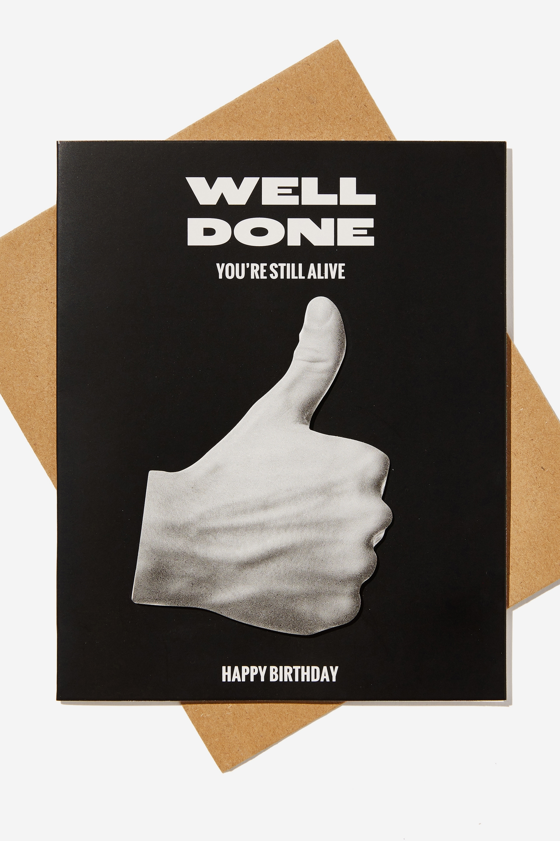 Typo - Premium Funny Birthday Card - Bobble happy birthday thumbs up