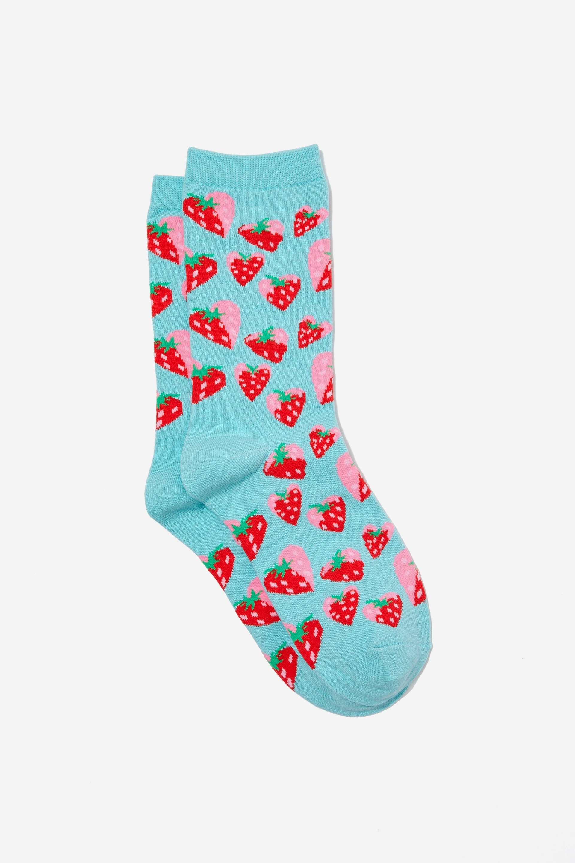 Typo - Socks - Strawberry heart blue