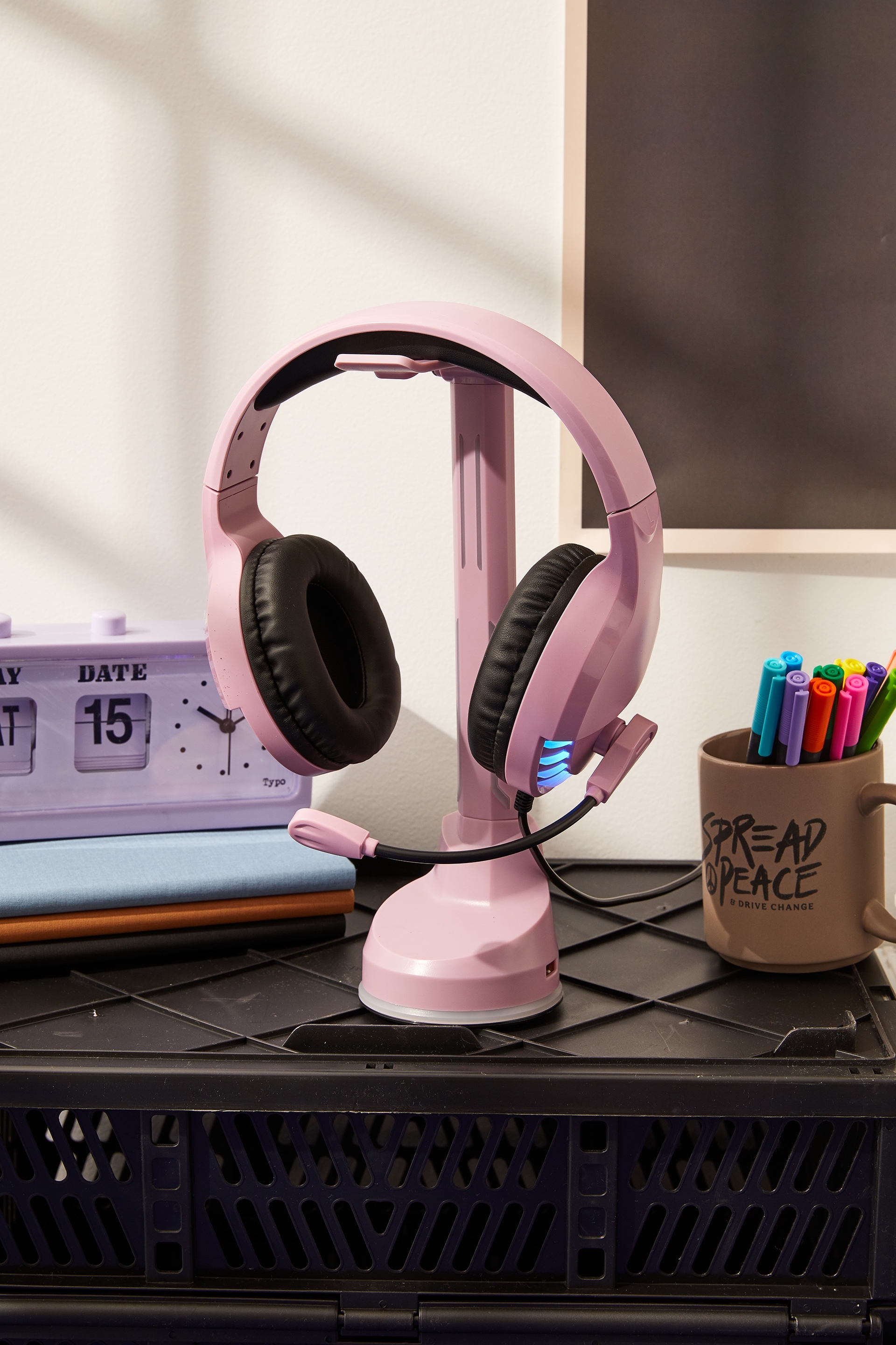 Typo - Led Headphone Stand - Dusty lilac