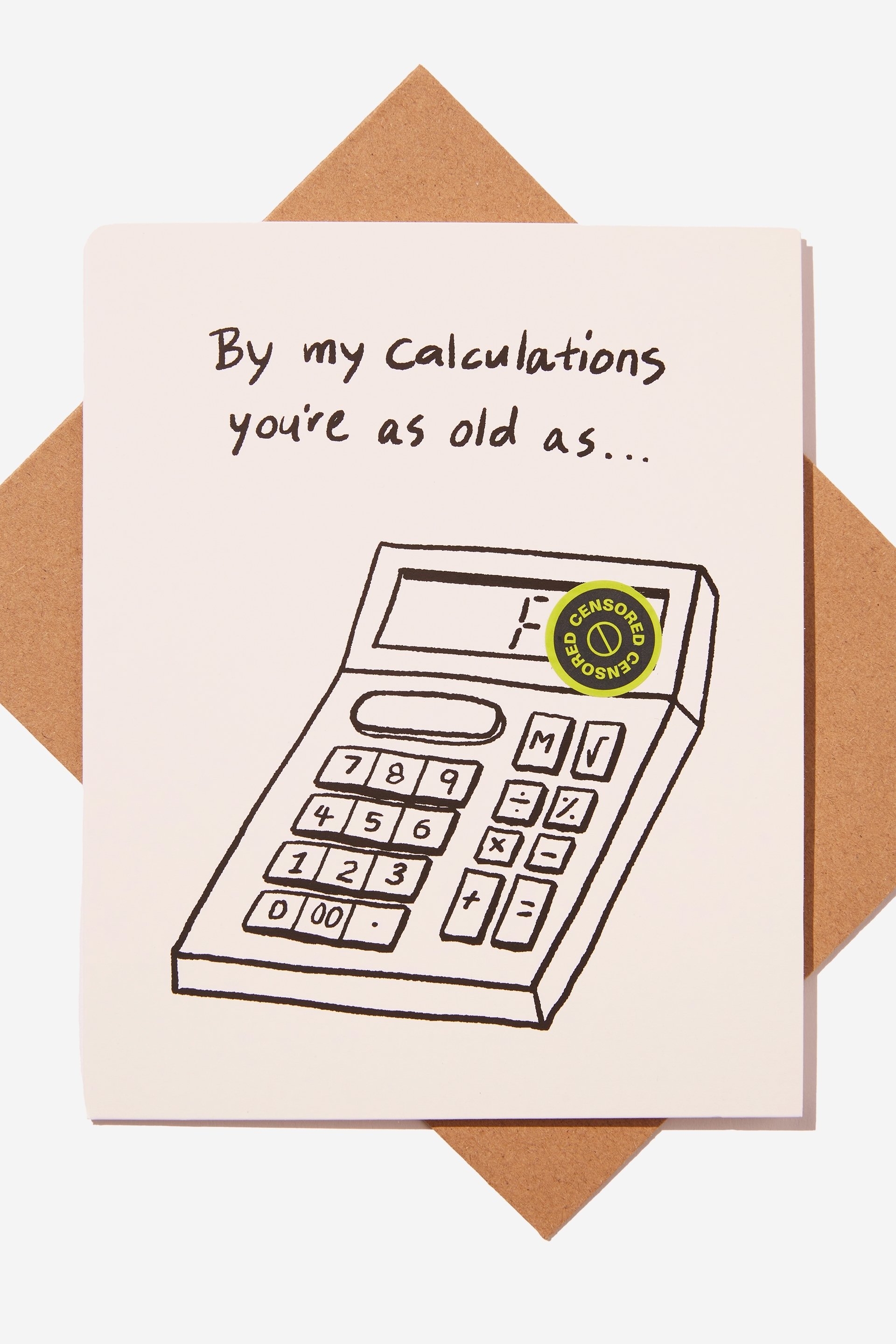 Typo - Funny Birthday Card - Calculations old as f*ck!!