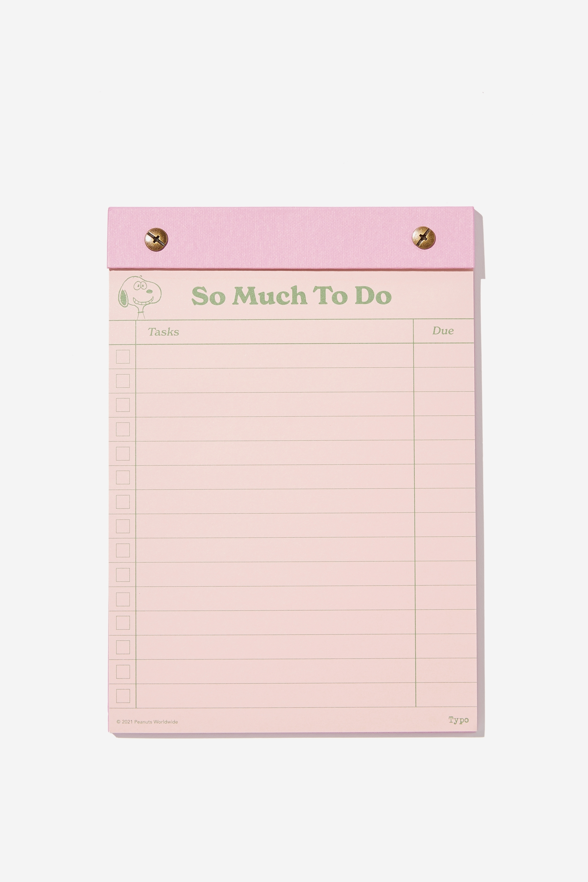 Typo - Peanuts A5 Desk Planner - Lcn pea pink so much to do