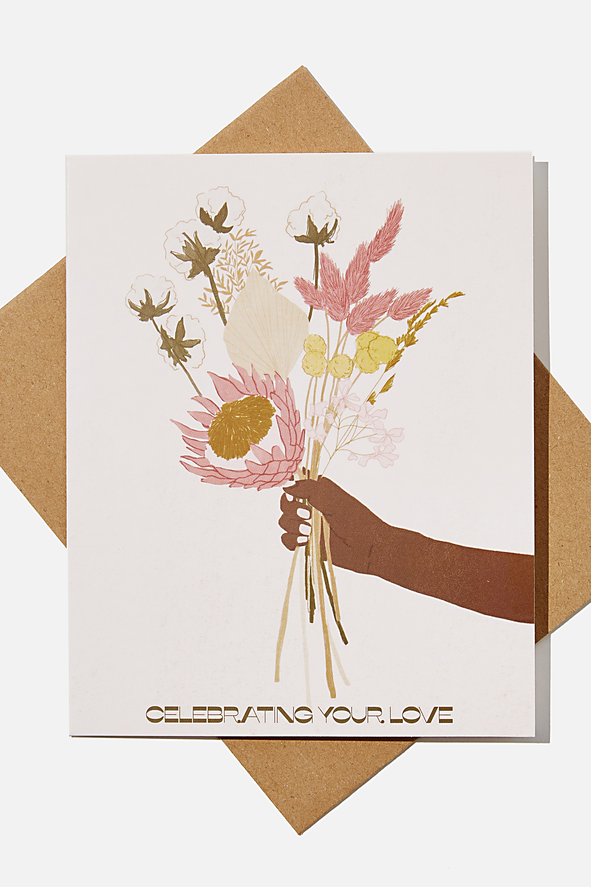 Typo - Wedding Card - Celebrating your love bouquet