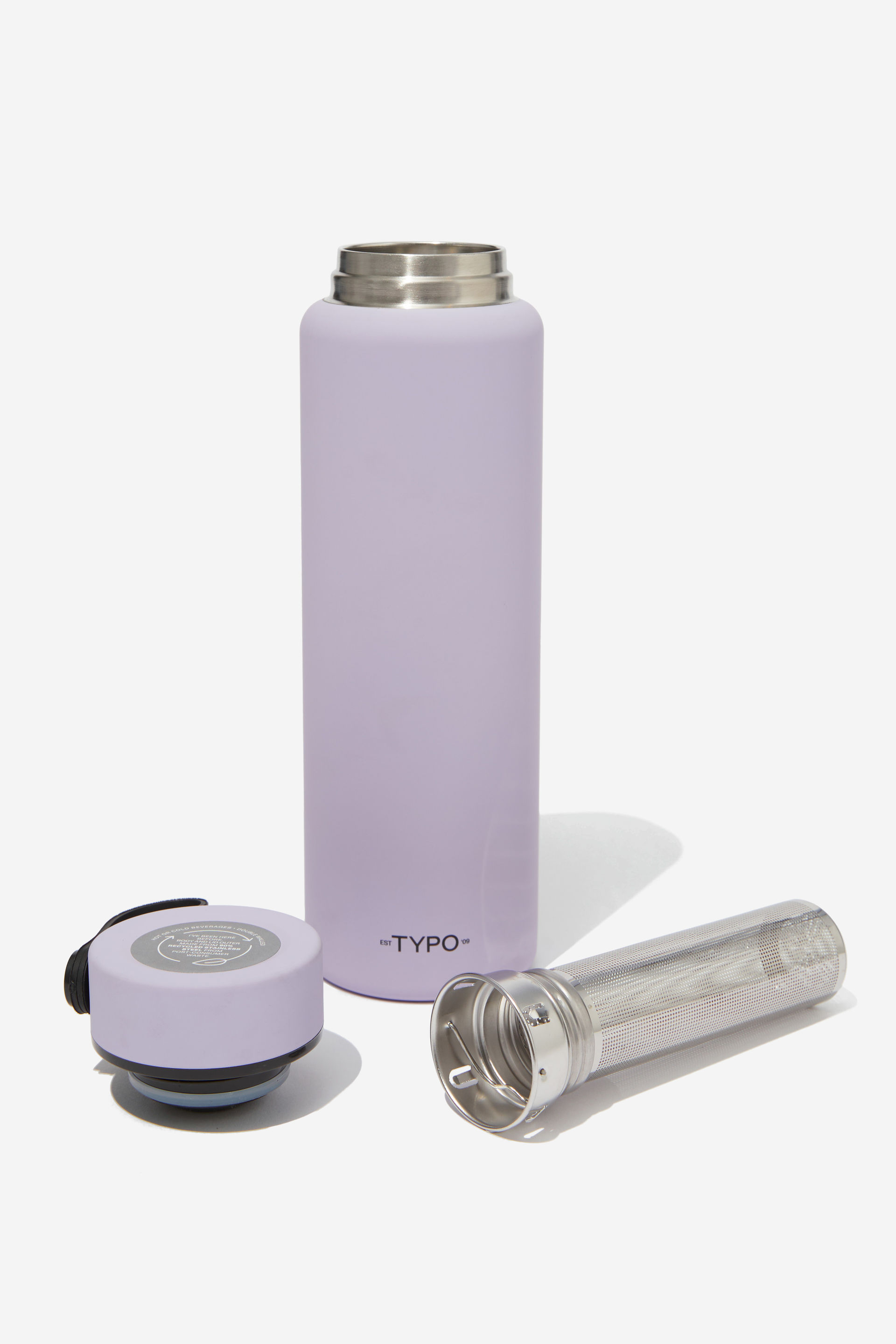 Typo - Boxed Infuser On The Move Drink Bottle 500Ml - Soft lilac